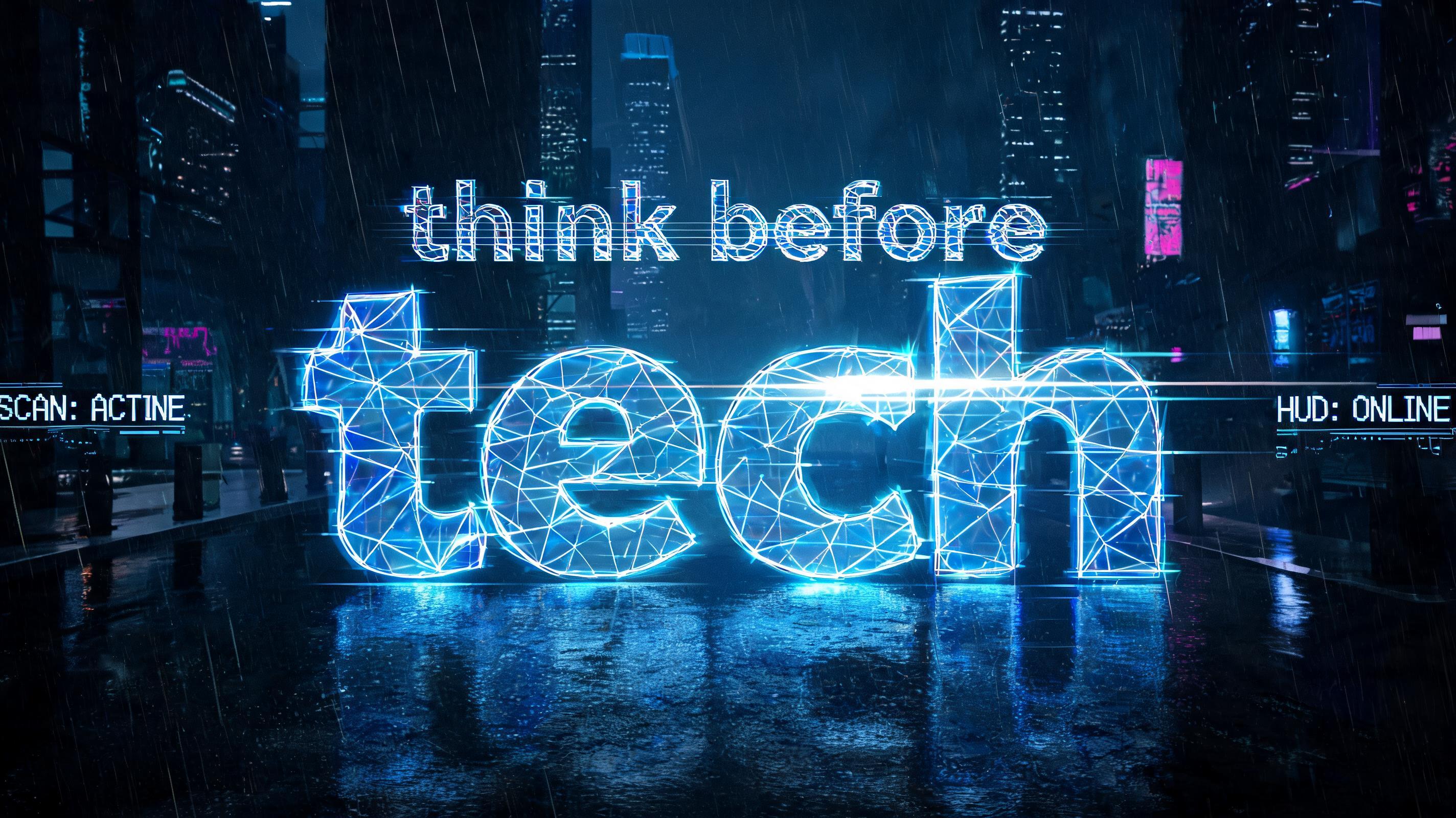 "think before
tech" — Futuristic | AI Text Effect Generator