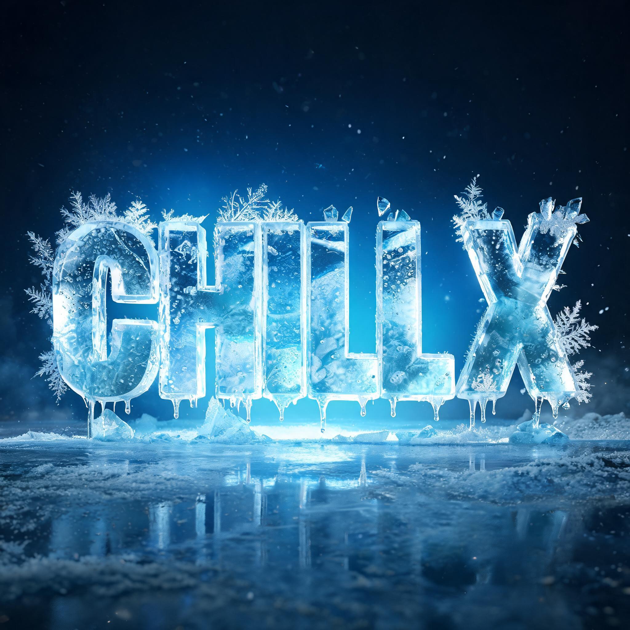 "CHILL X" — Ice Crystal | AI Text Effect Generator