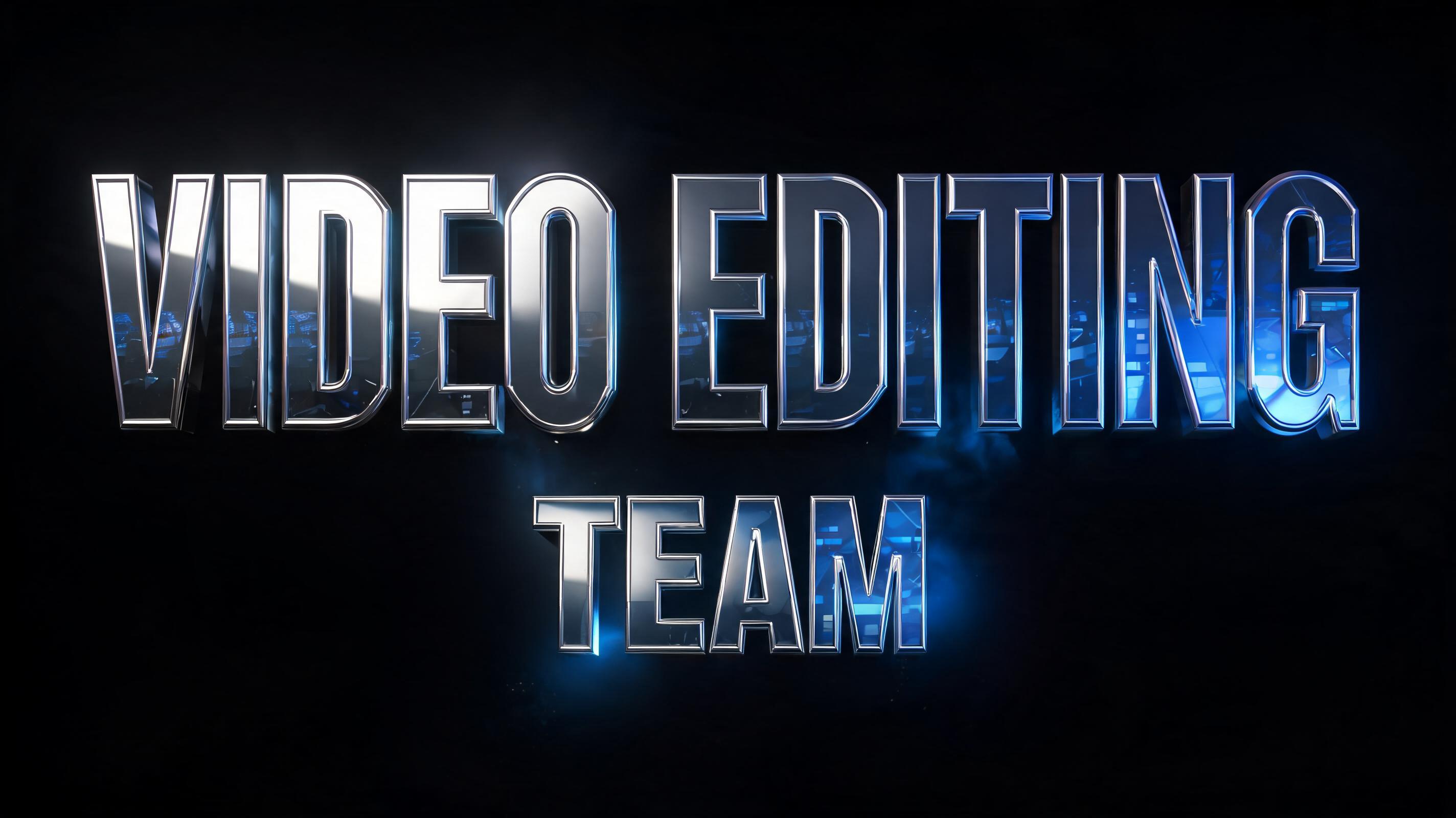 "VIDEO EDITING TEAM" — Chrome Metal 3d | AI Text Effect Generator