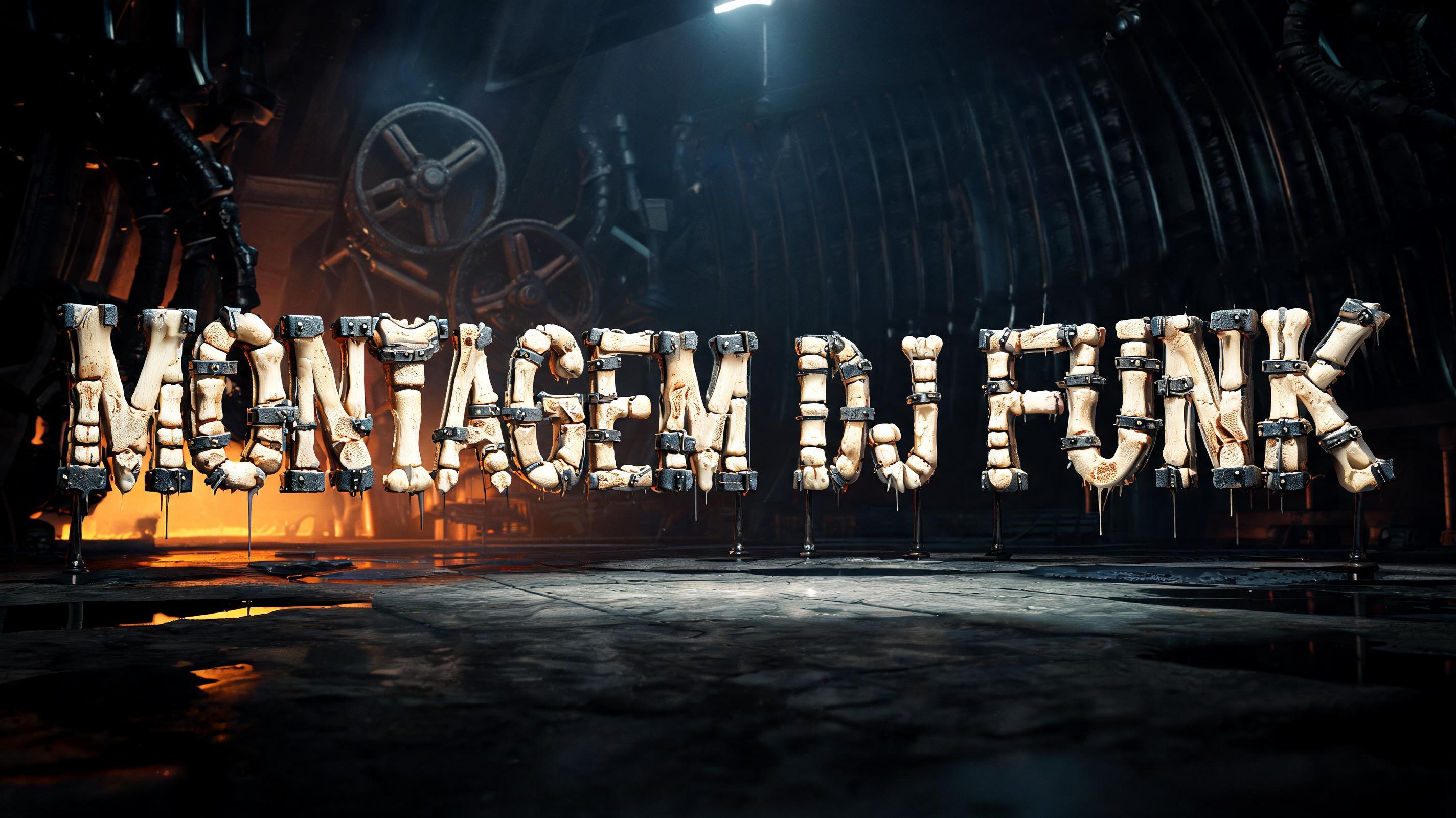 "MONTAGEM DJ FUNK" — Cyberpunk Bio Mech text effect