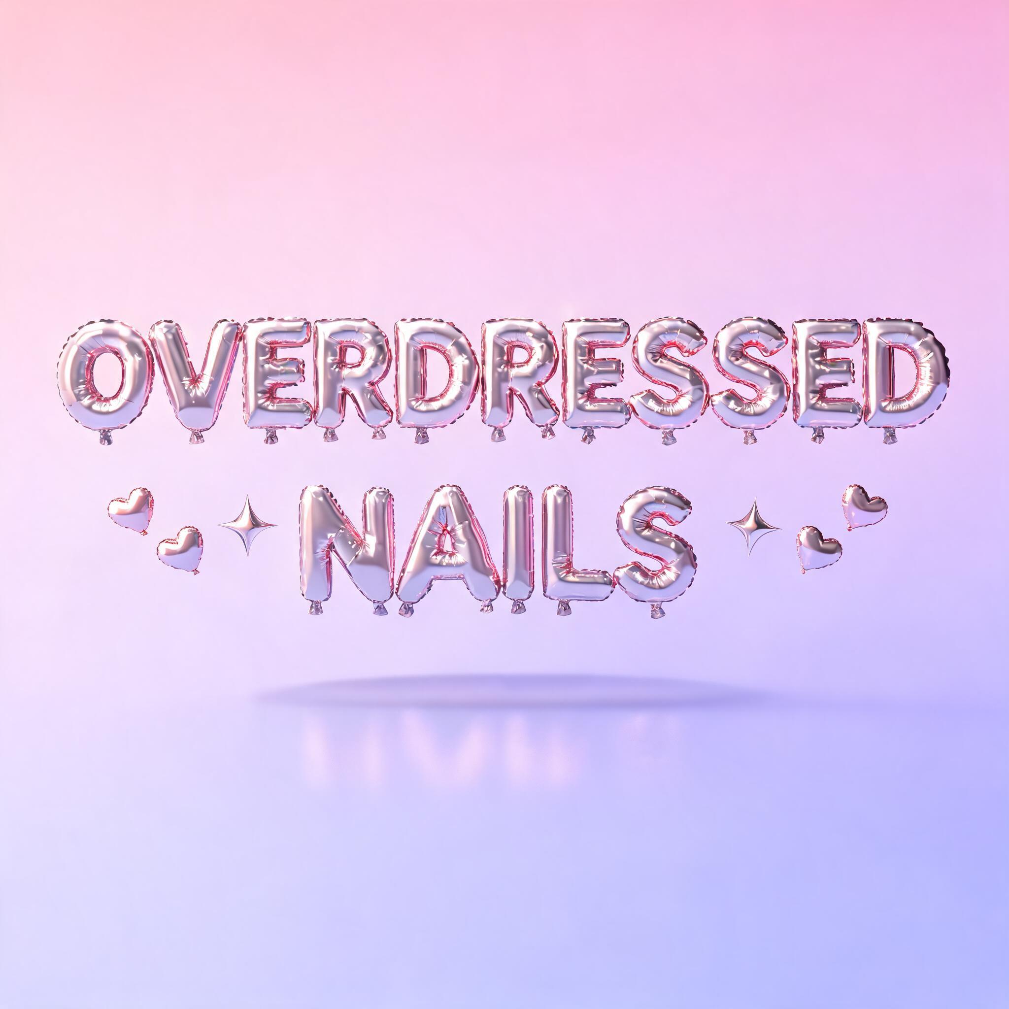 "OVERDRESSED
NAILS" — Y2k Bubbly | AI Text Effect Generator