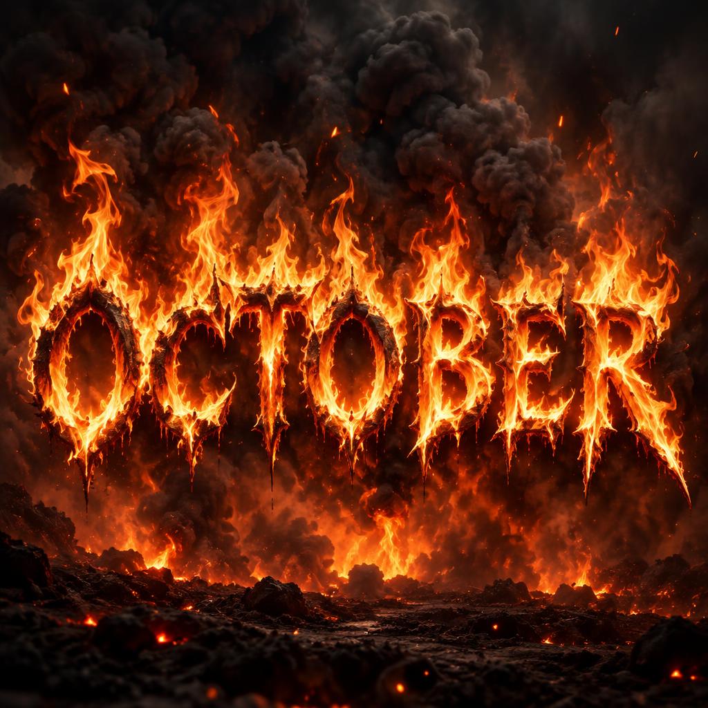 "OCTOBER" — Fire Smoke | AI Text Effect Generator