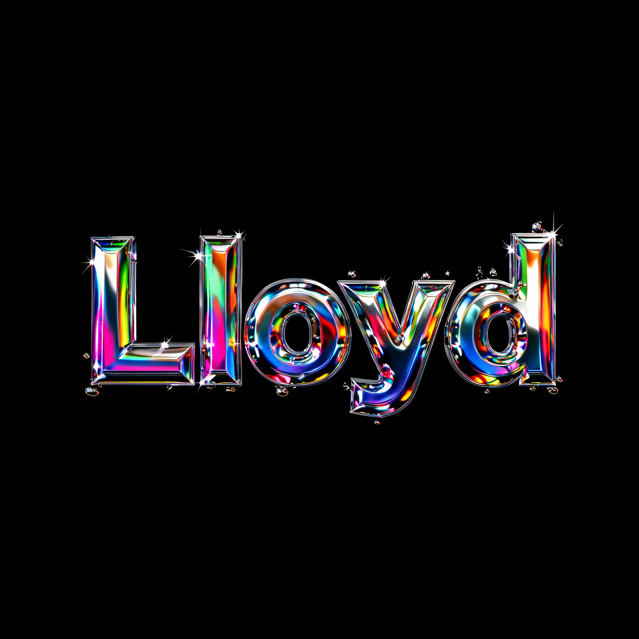 "Lloyd" — Y2k Chrome | AI Text Effect Generator