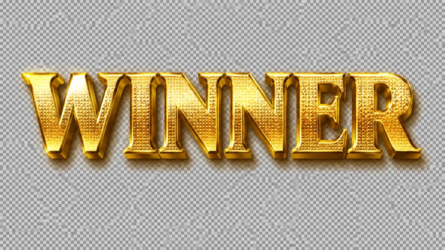 "WINNER" — 3d Bold Gold | AI Text Effect Generator