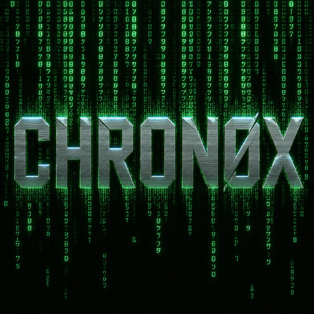 "CHRONØX" — Cyberpunk Data Stream text effect