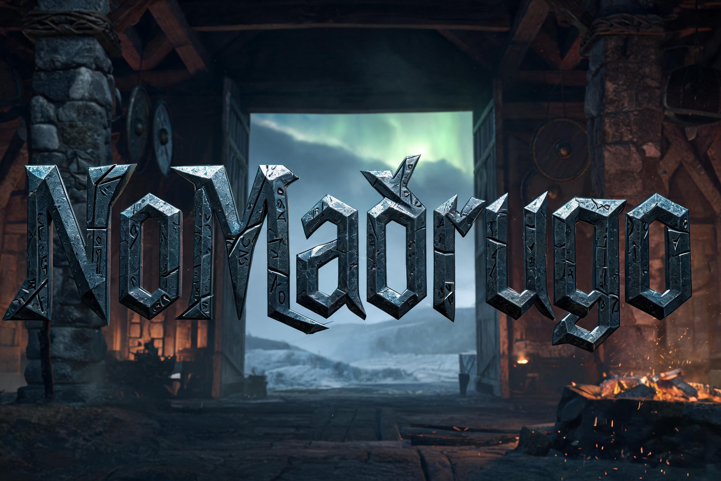 "NoMadrugo" — Viking | AI Text Effect Generator