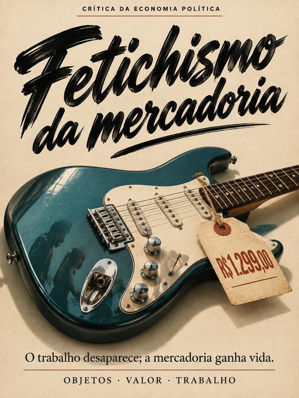 Fetichismo da mercadoria
CRÍTICA DA ECONOMIA POLÍTICA
O trabalho desaparece; a mercadoria ganha vida.
OBJETOS · VALOR · TRABALHO