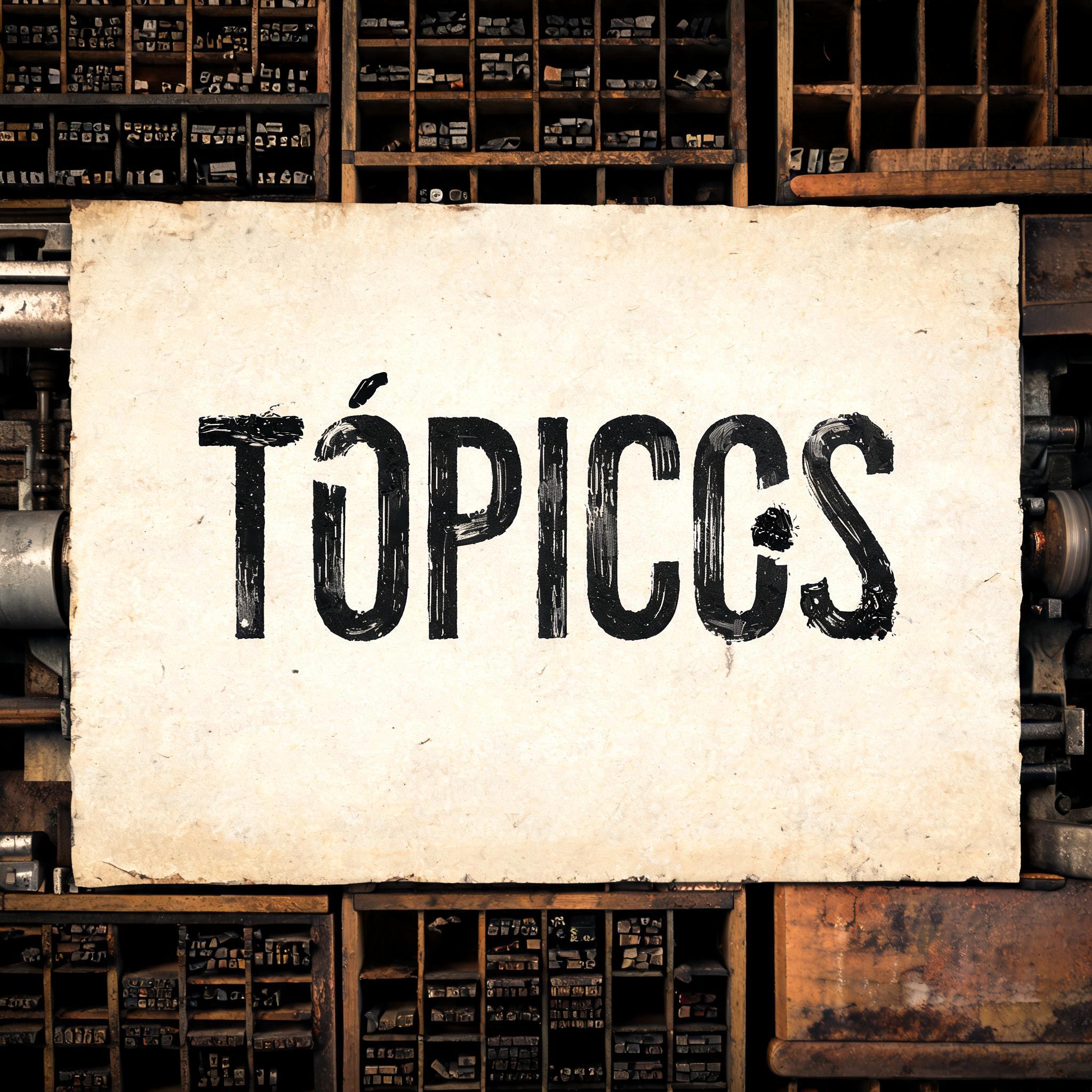"TÓPICOS" — Brush Dry text effect