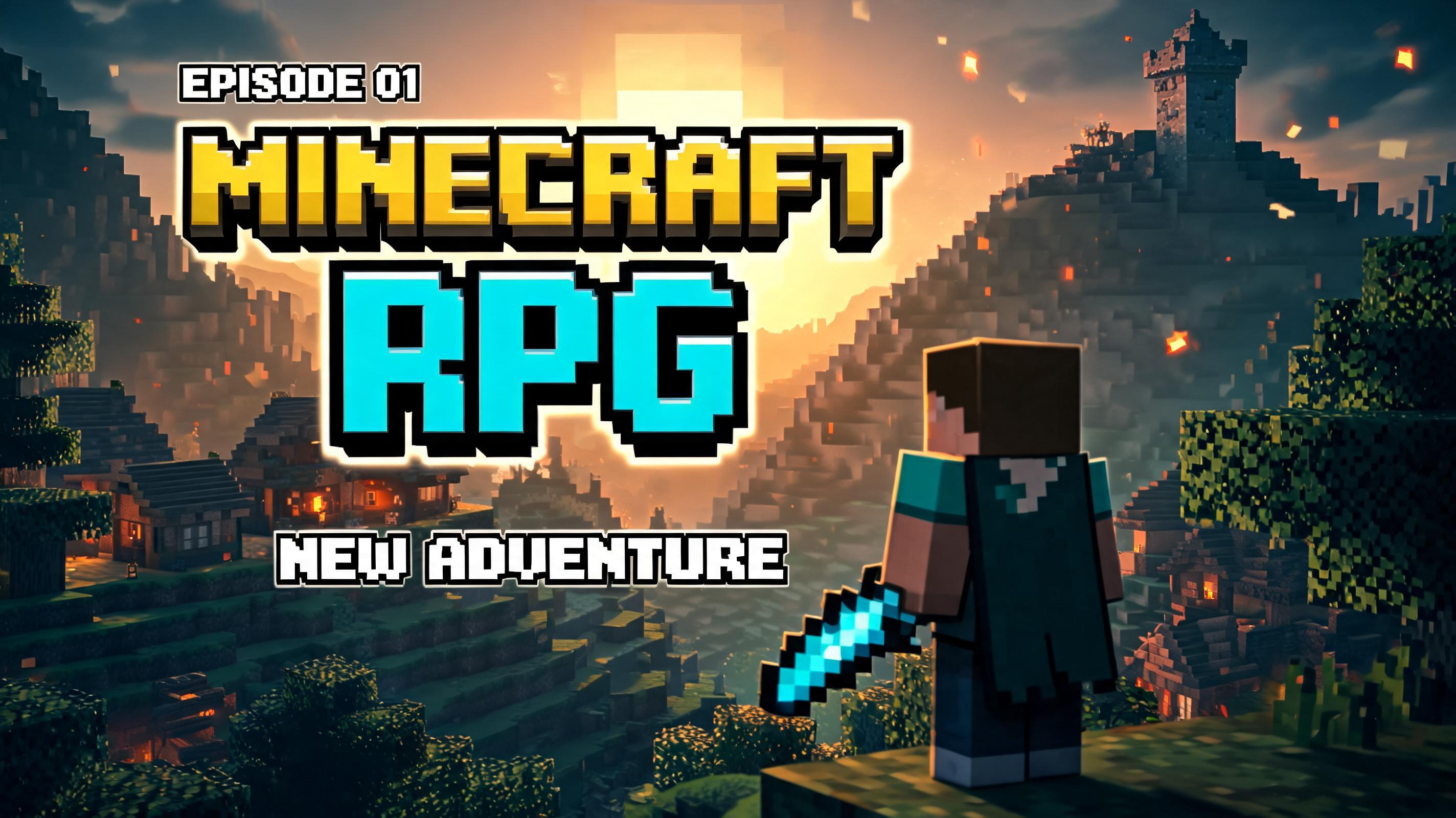 "MINECRAFT
RPG
EPISODE 01
NEW ADVENTURE" — Cinematic Youtube Creator | AI Text Effect Generator