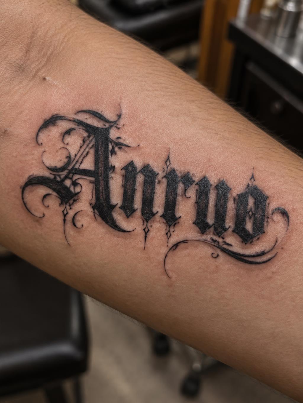 "Anruo" — Tattoo | AI Text Effect Generator