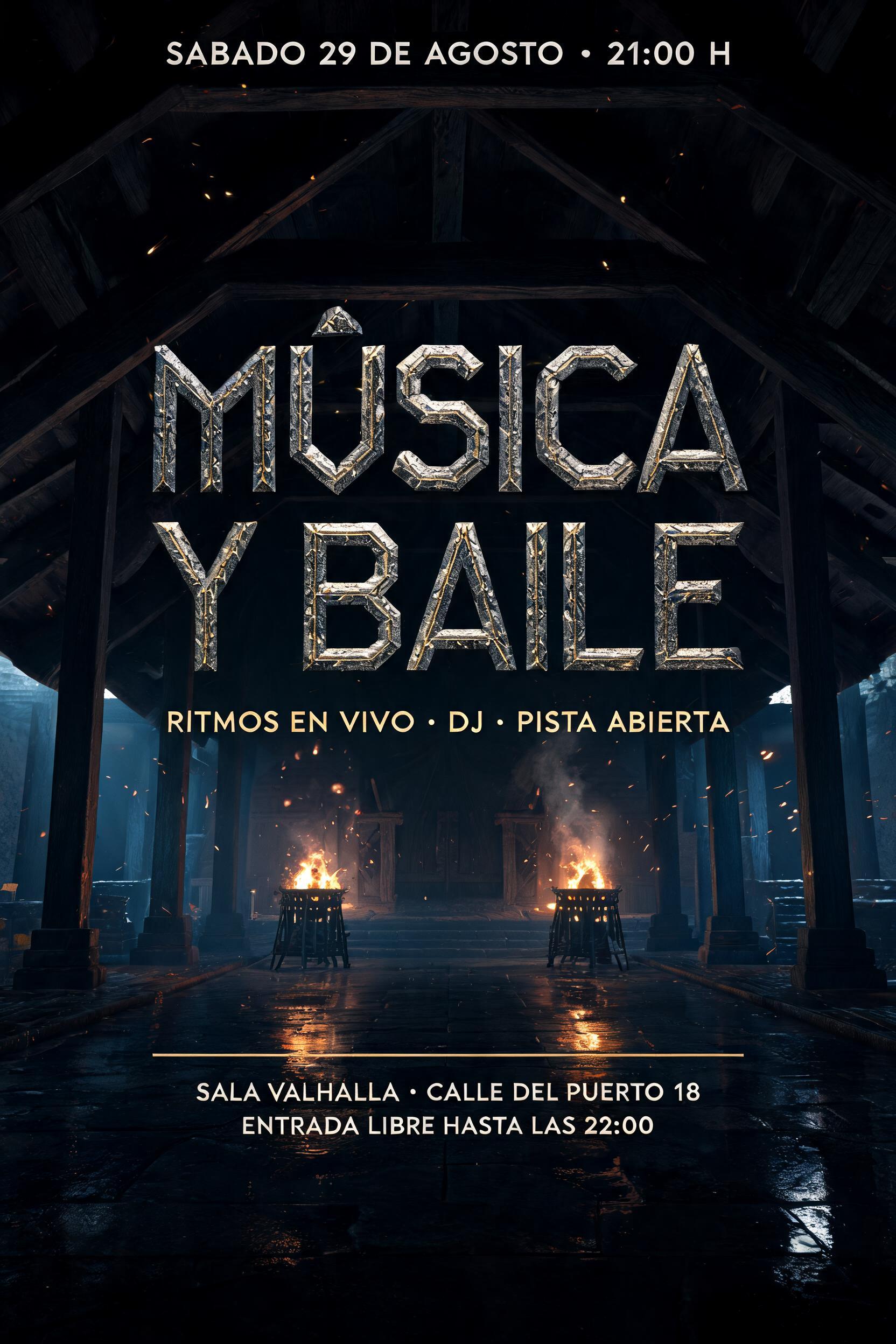 "MÚSICA Y BAILE" — Viking | AI Text Effect Generator