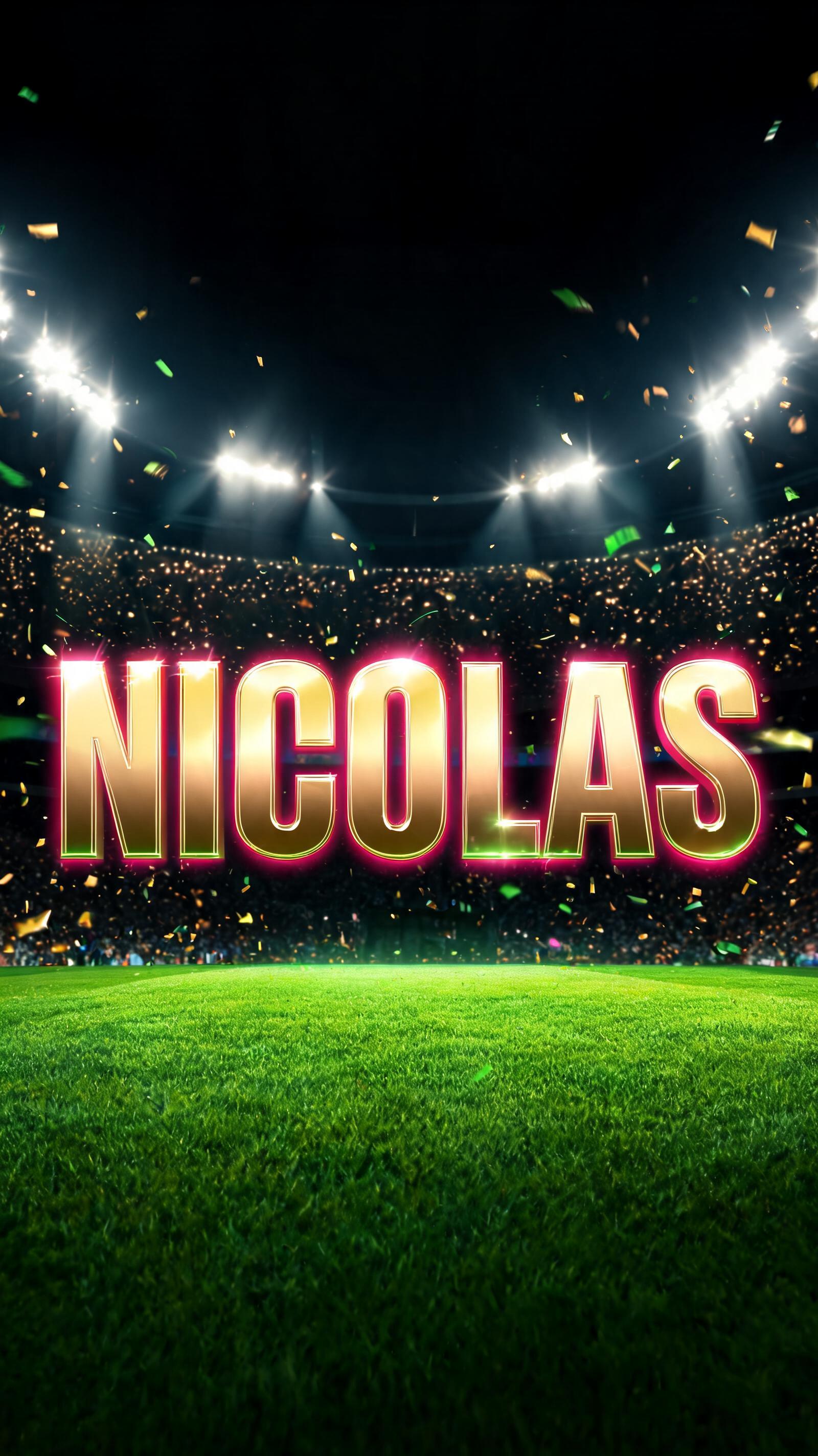 "NICOLAS" — Sports Football | AI Text Effect Generator