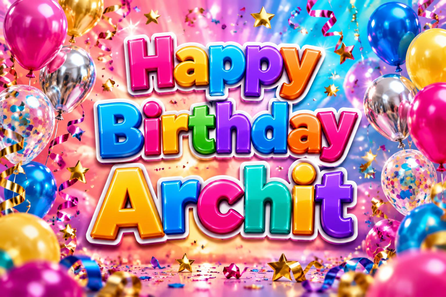 "Happy Birthday Archit" — Birthday | AI Text Effect Generator
