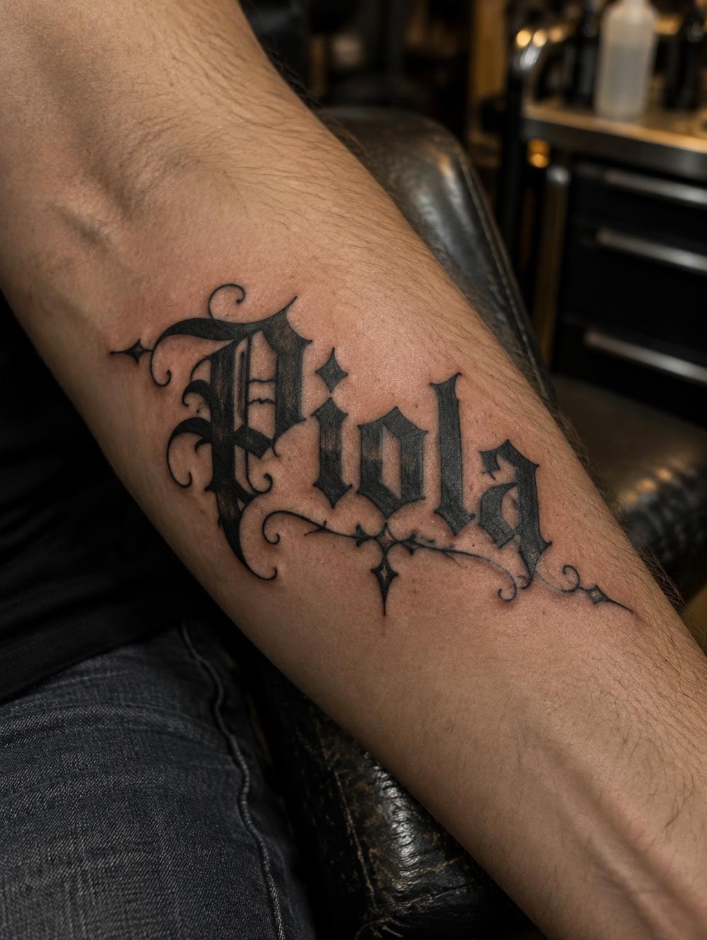 "Piola" — Tattoo | AI Text Effect Generator