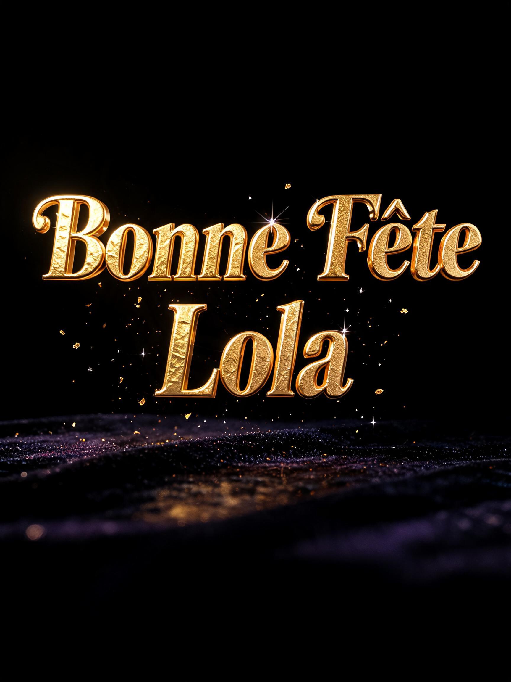 "Bonne Fête Lola" — Luxury Gold | AI Text Effect Generator