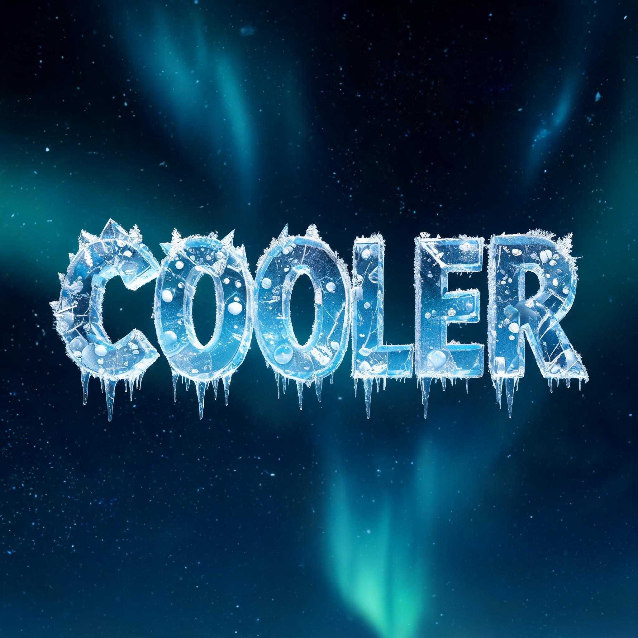 "cooler" — Glass Frozen | AI Text Effect Generator