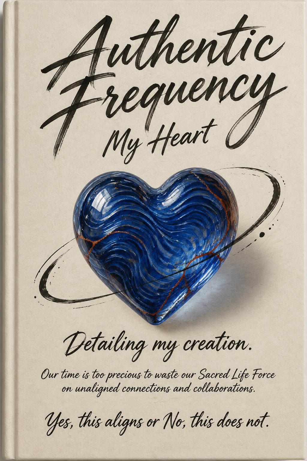 "Authentic Frequency
My Heart
Detailing my creation.
Our time is too precious to waste our Sacred Life Force on unaligned connections and collaborations.
Yes, this aligns or No, this does not." — Brush Stroke | AI Text Effect Generator