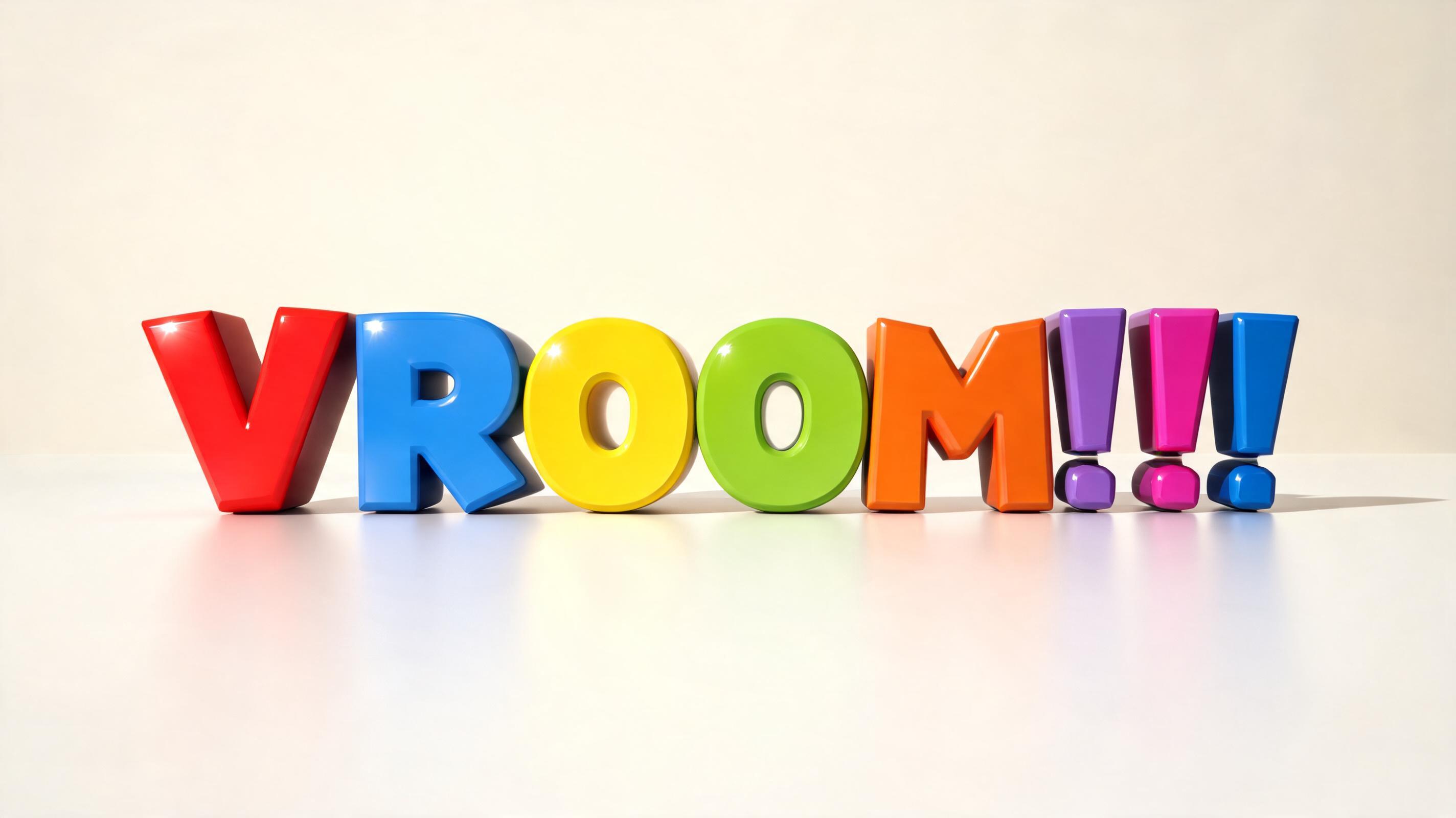 "VROOM!!!" — 3d Bold | AI Text Effect Generator