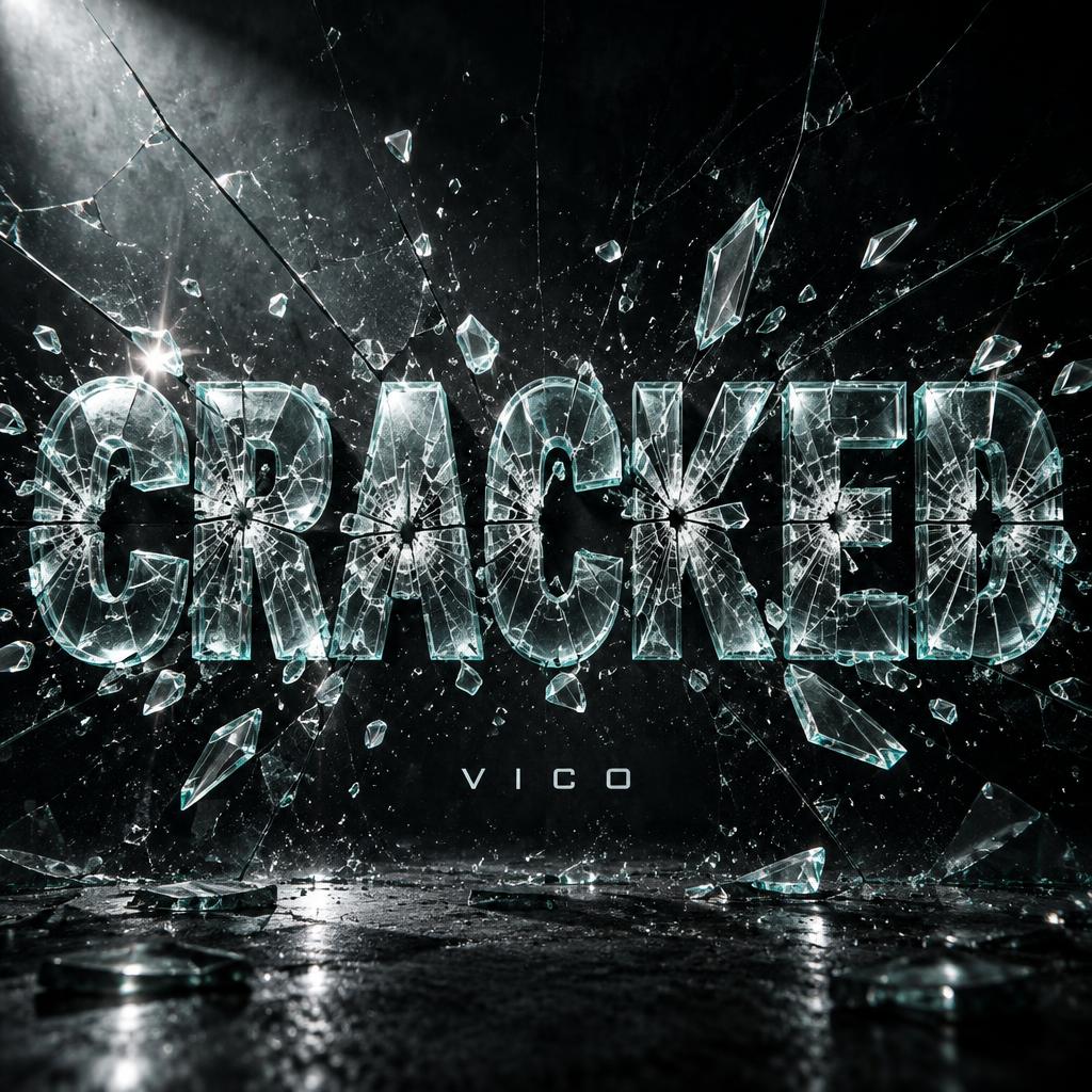 "CRACKED
VICO" — Glass Broken text effect