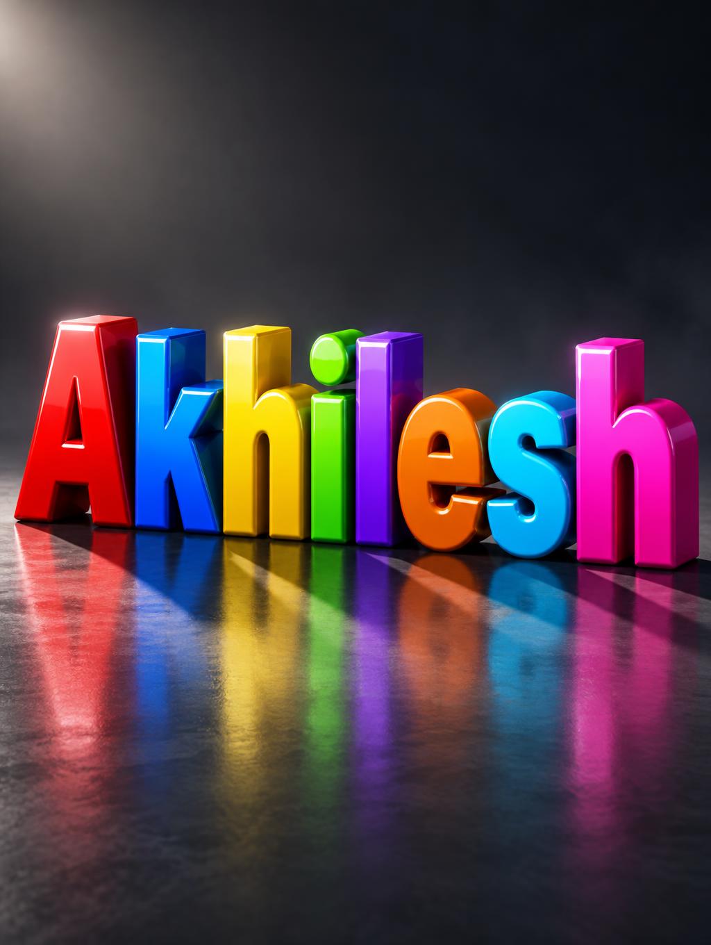 "Akhilesh" — 3d Bold | AI Text Effect Generator
