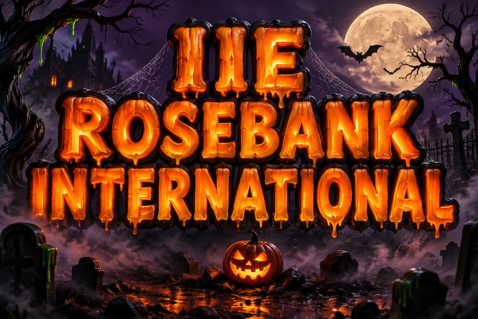 "IIE ROSEBANK INTERNATIONAL" — Halloween text effect
