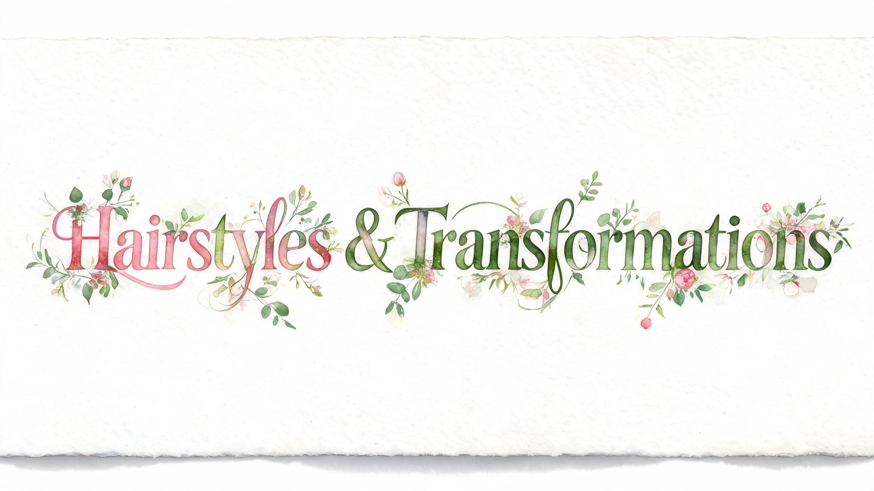 "Hairstyles & Transformations" — Watercolor | AI Text Effect Generator