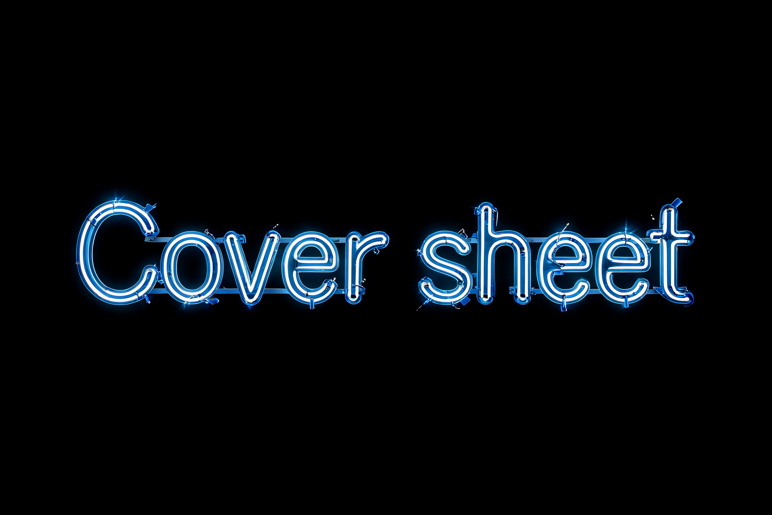 "Cover sheet" — Neon Sign | AI Text Effect Generator