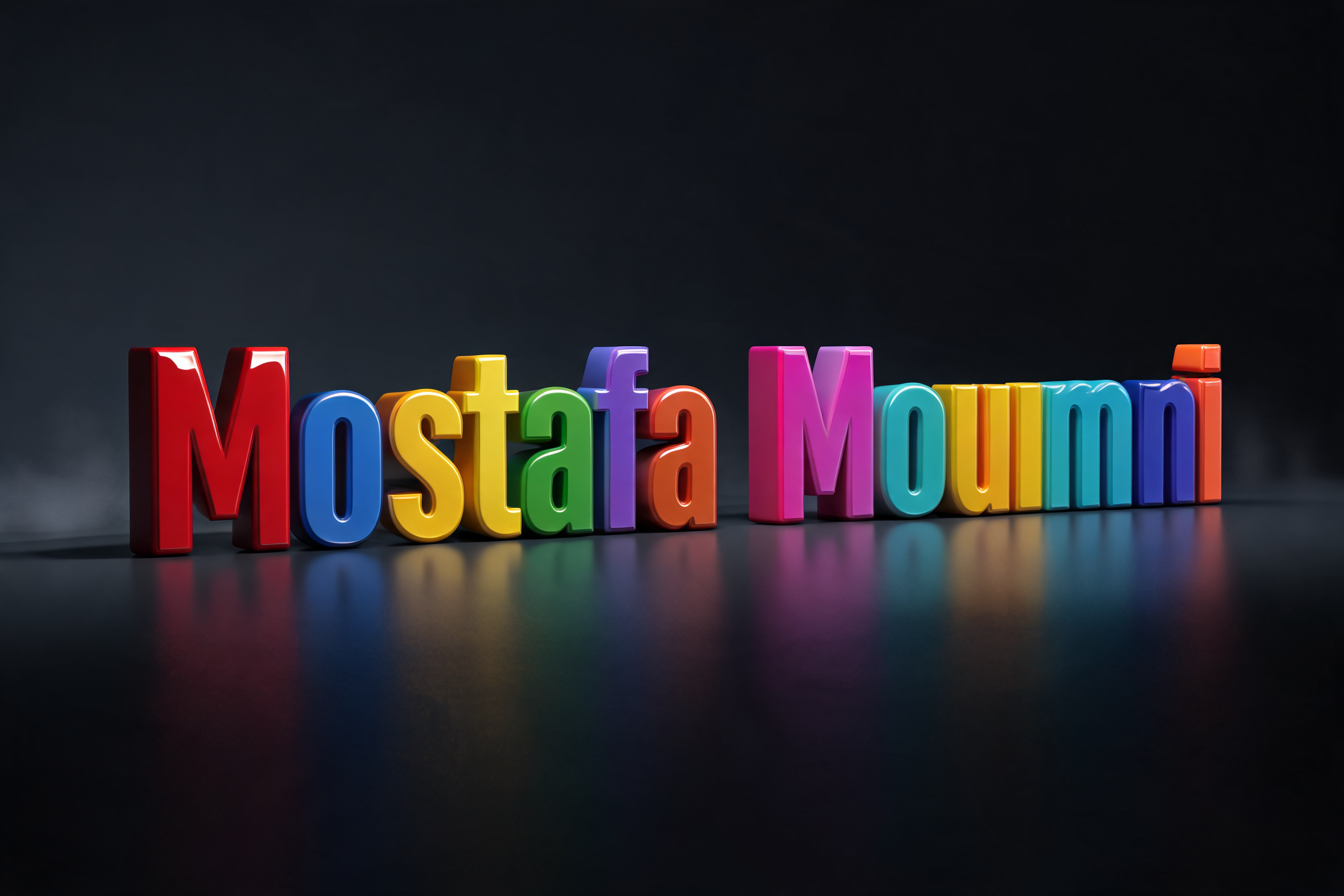 "Mostafa Moumni" — 3d Bold | AI Text Effect Generator