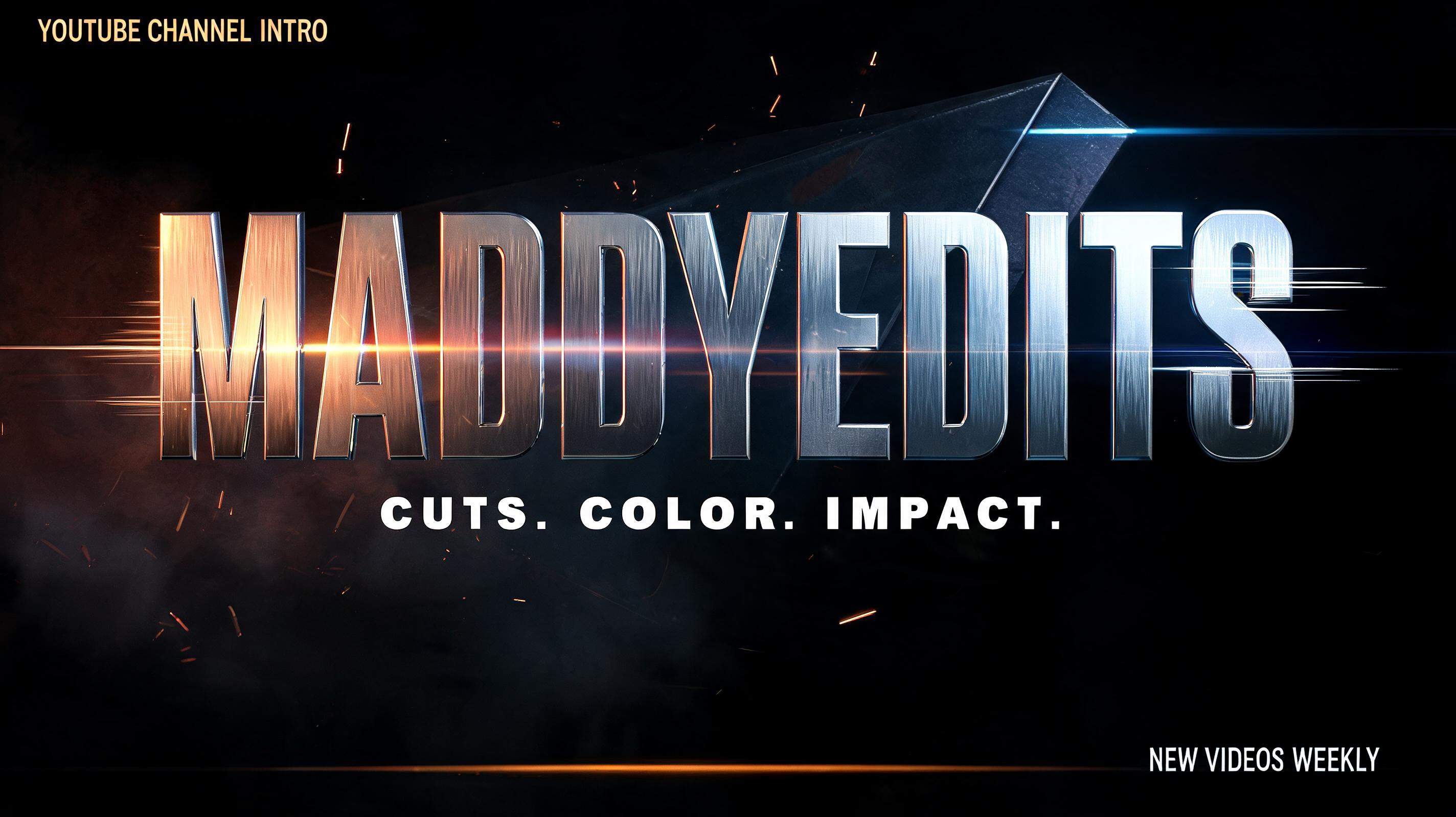 MADDYEDITS
CUTS. COLOR. IMPACT.
YOUTUBE CHANNEL INTRO
NEW VIDEOS WEEKLY