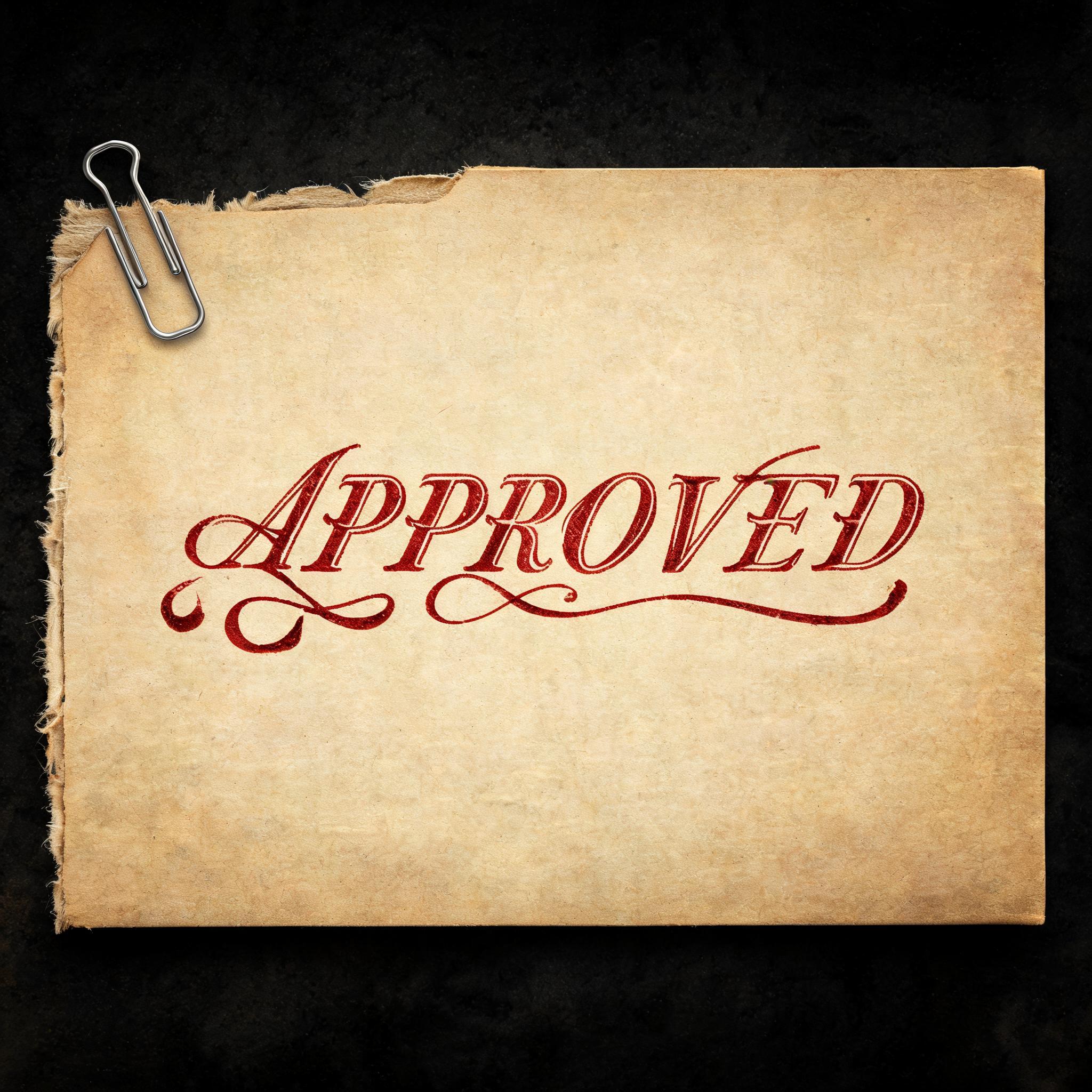 "APPROVED" — Vintage | AI Text Effect Generator