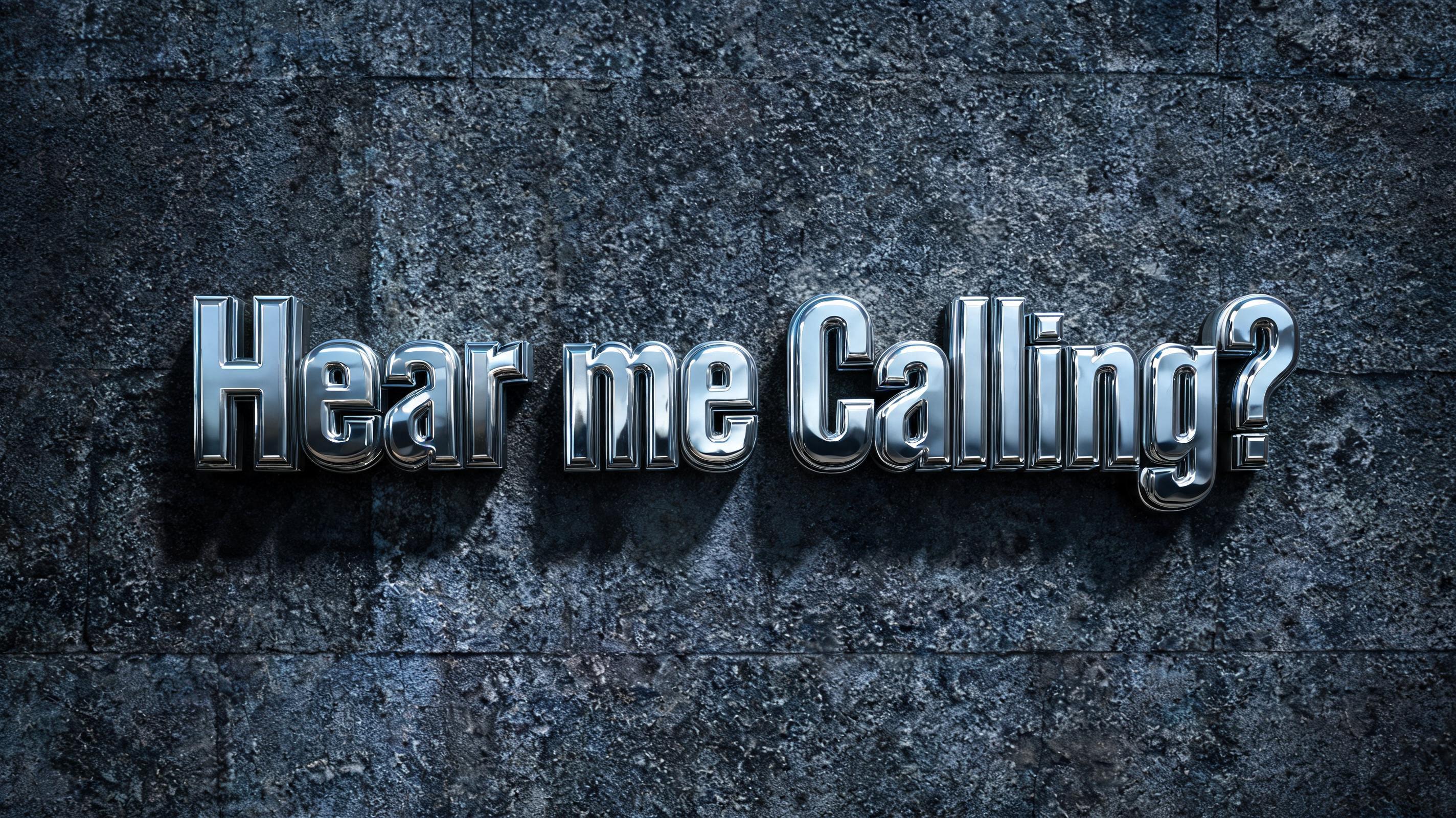 "Hear me Calling?" — Chrome Metal 3d | AI Text Effect Generator