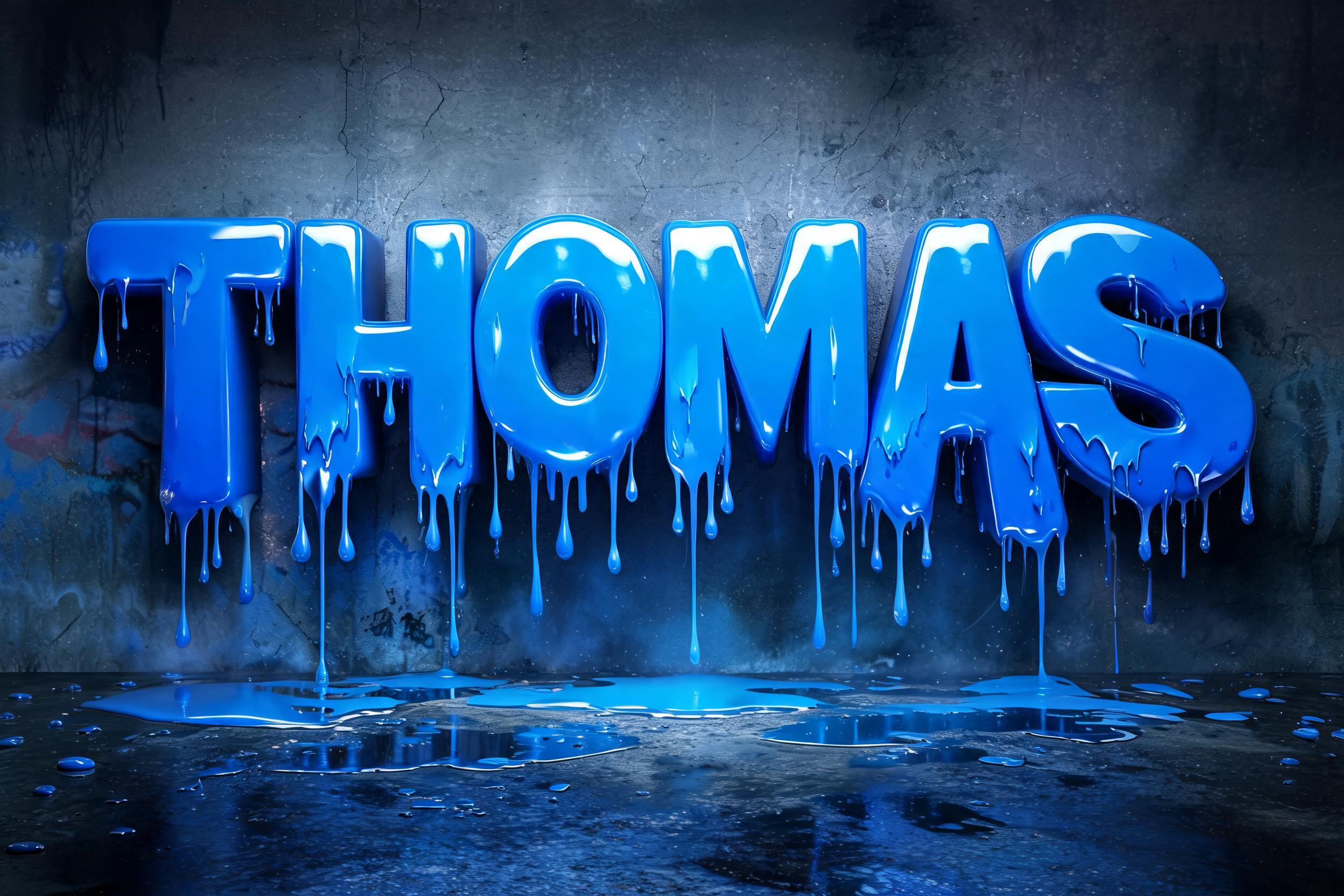 "Thomas" — Drip Font | AI Text Effect Generator