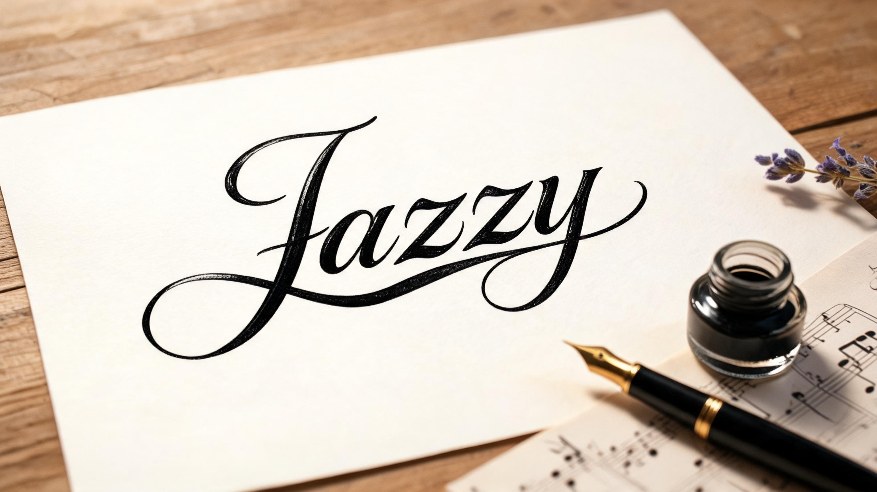"Jazzy" — Cursive | AI Text Effect Generator