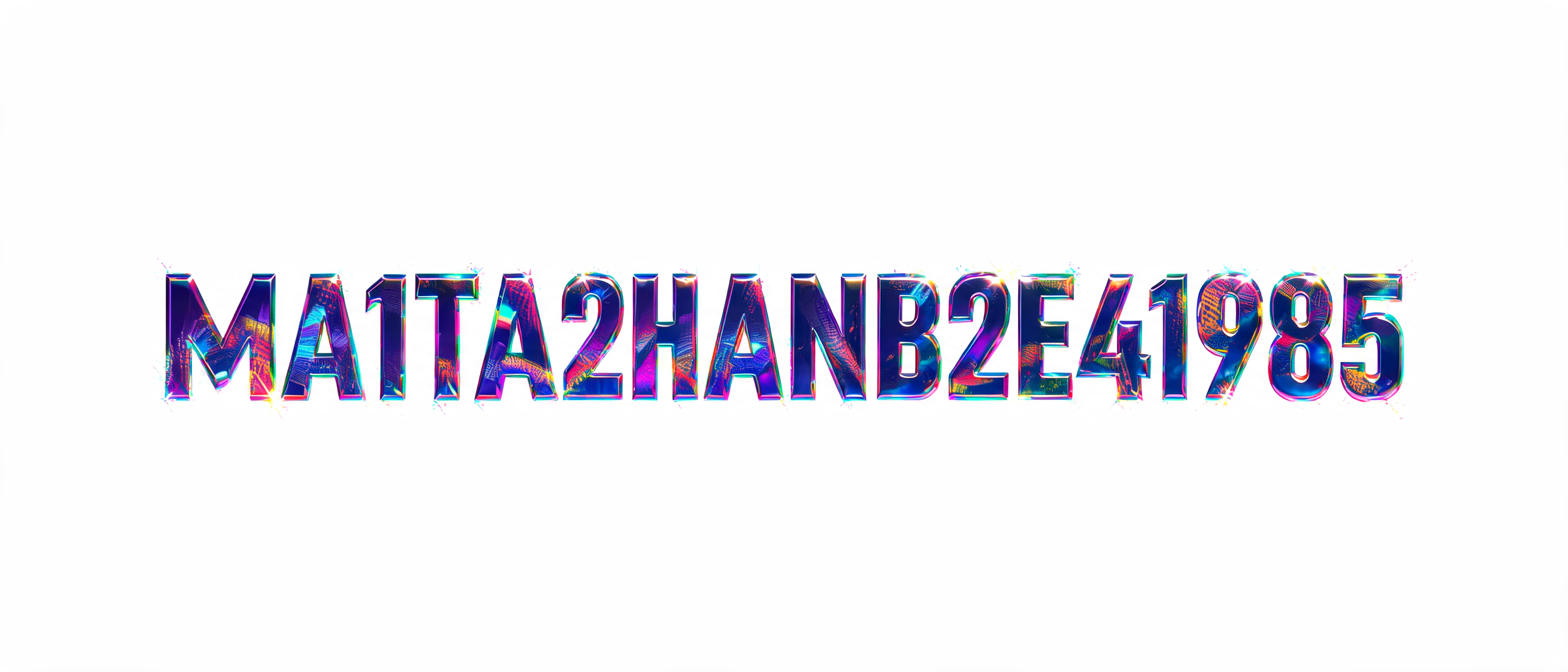"MA1TA2HANB2E41985" — Holographic | AI Text Effect Generator