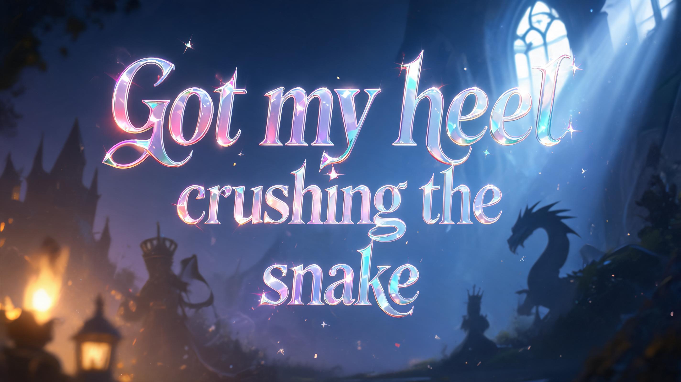 "Got my heel crushing the snake" — Fairy Tale | AI Text Effect Generator