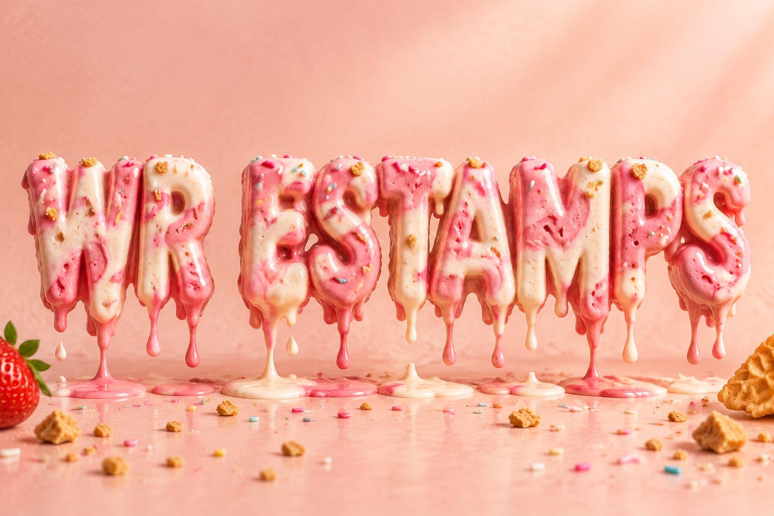 "WR ESTAMPS" — Drip Font Ice | AI Text Effect Generator