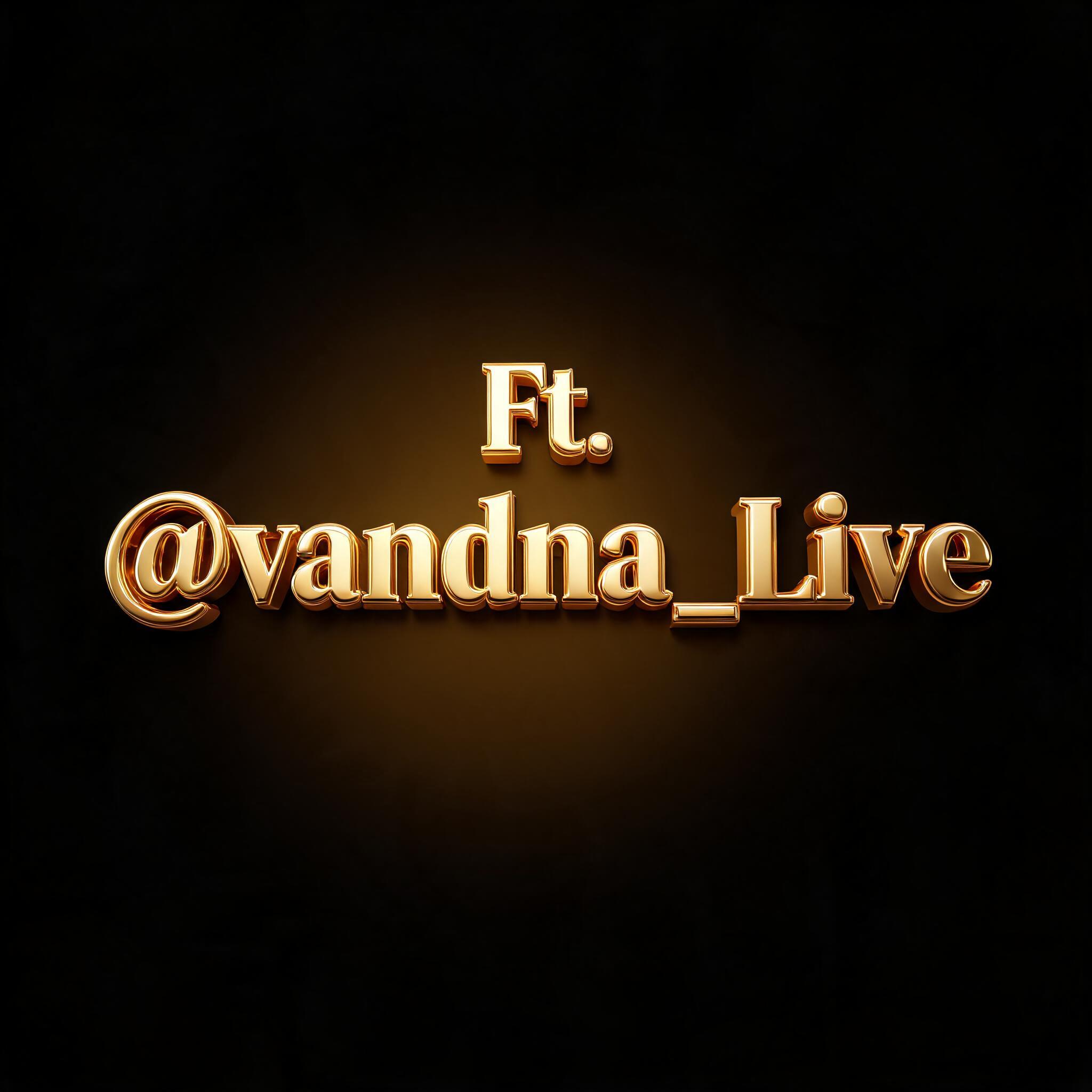 "Ft. @vandna_Live" — 3d Bold Gold | AI Text Effect Generator