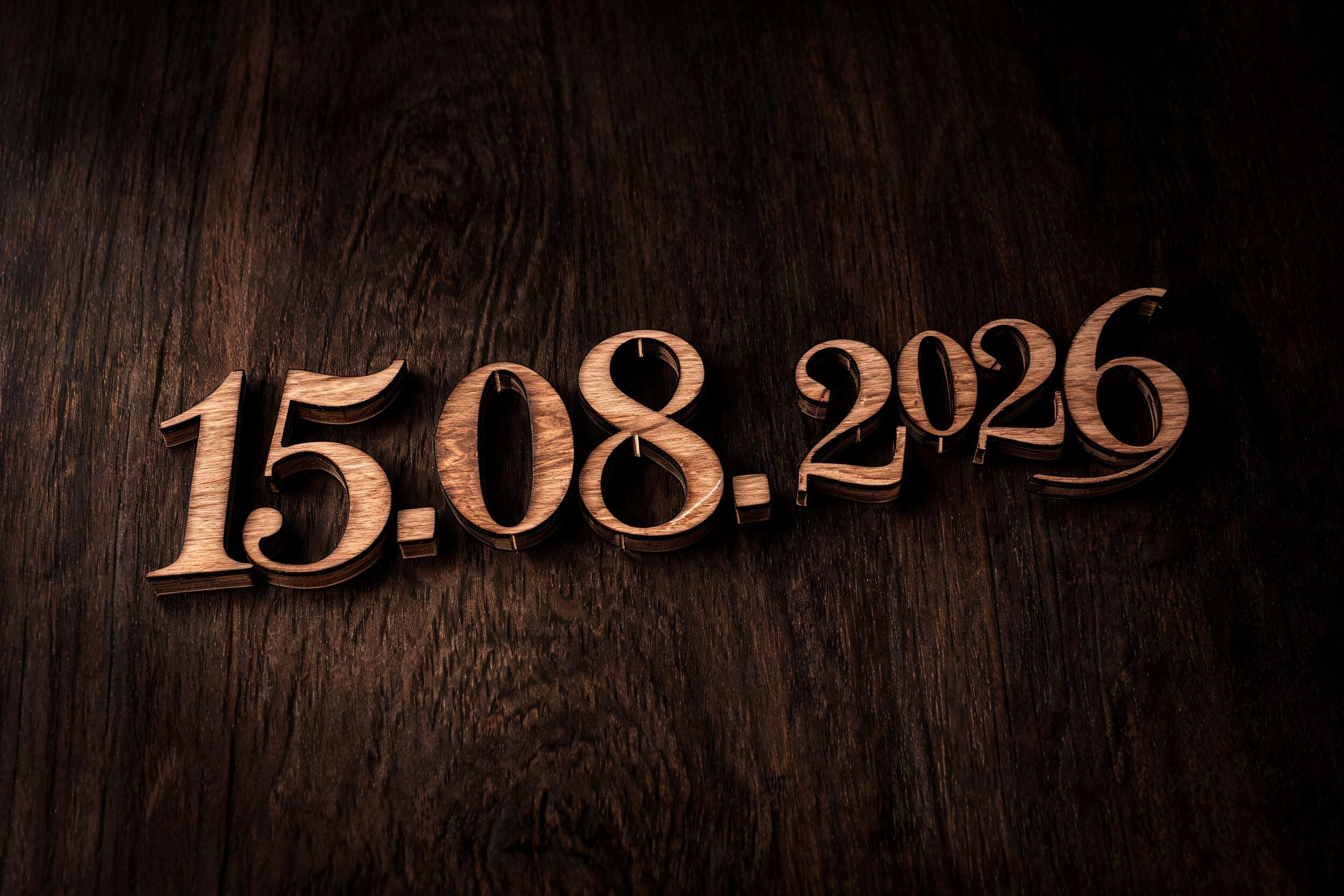 "15.08.2026" — Laser Cut | AI Text Effect Generator