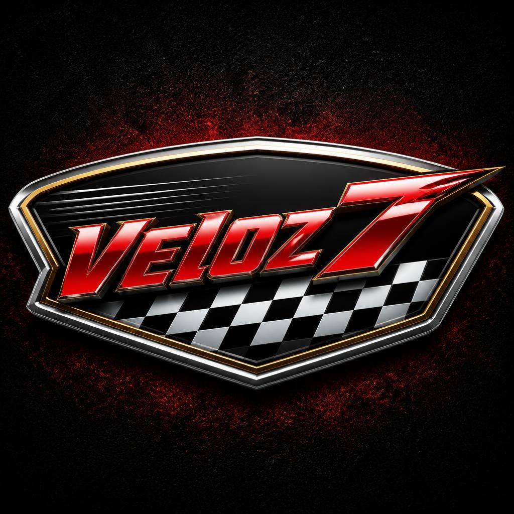 "Veloz 7" — Racing text effect