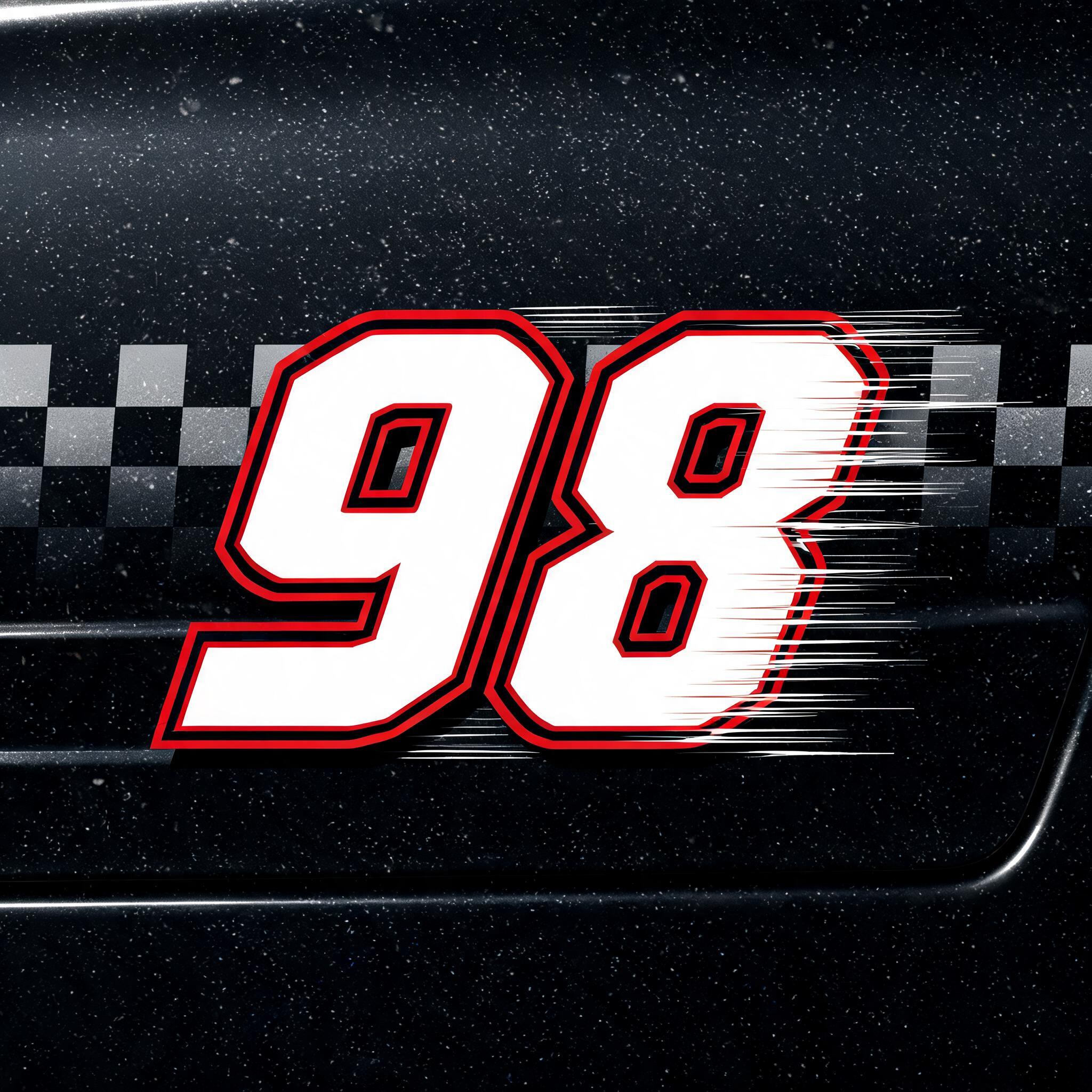 "98" — Racing | AI Text Effect Generator