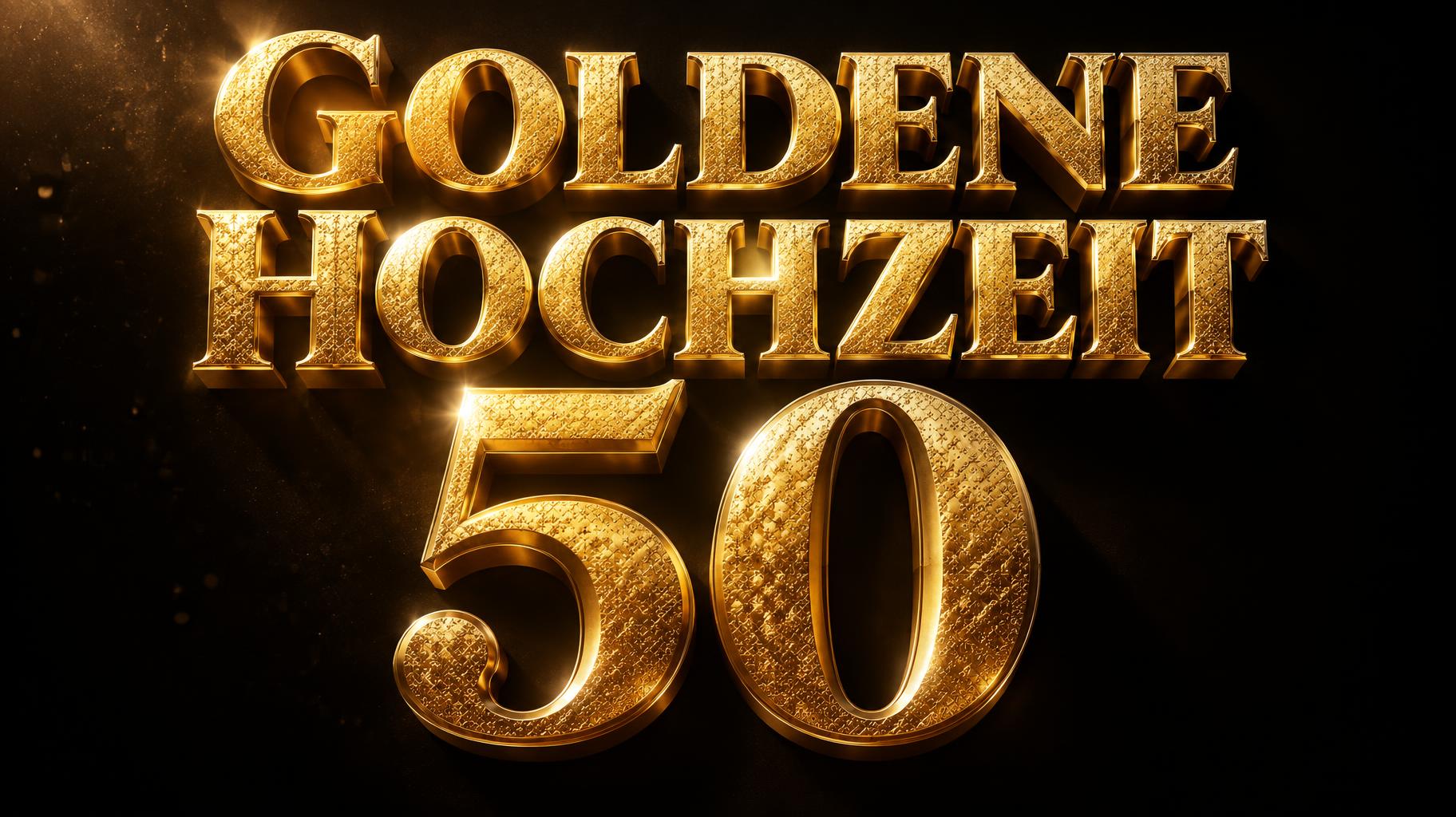 "GOLDENE HOCHZEIT 50" — 3d Bold Gold | AI Text Effect Generator