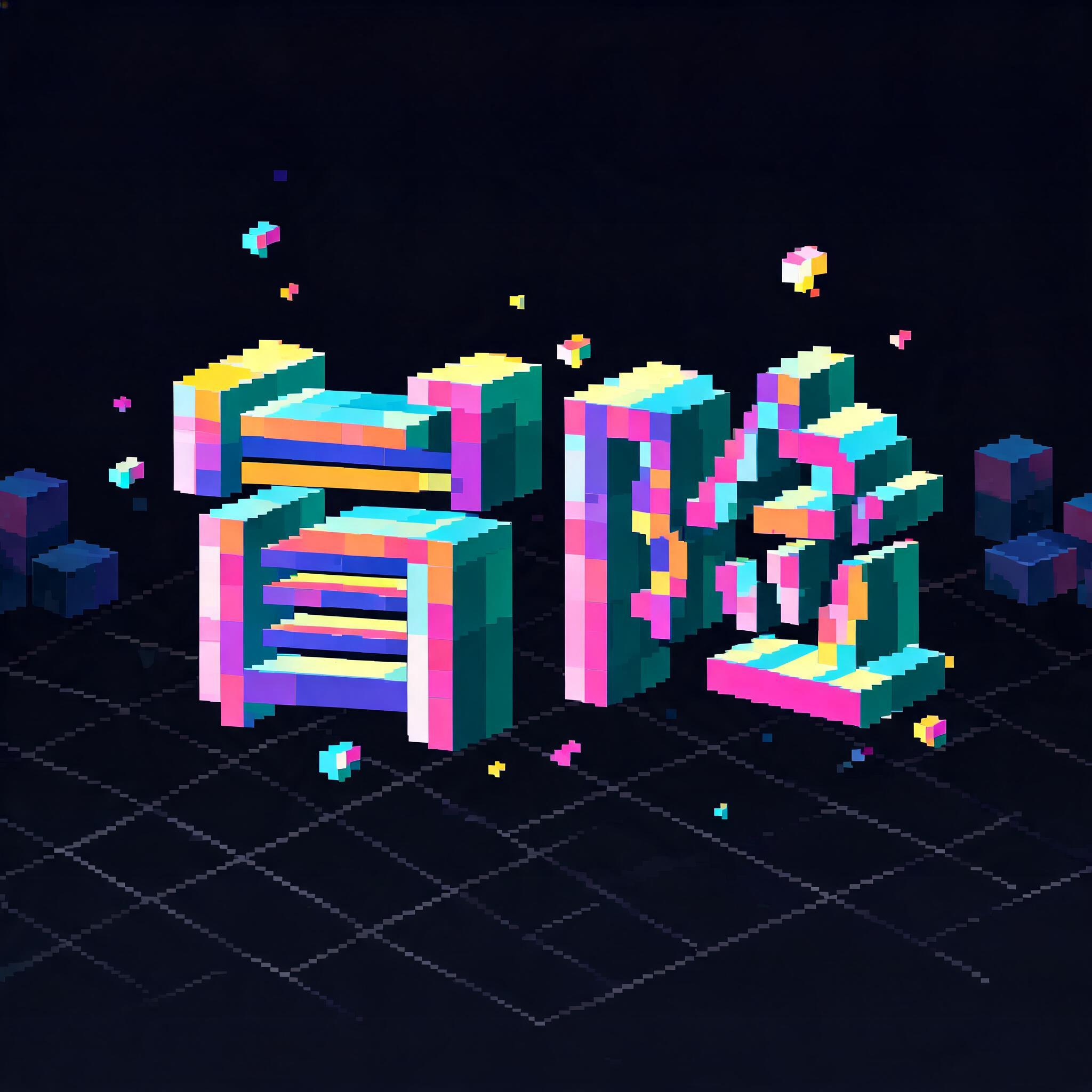 "冒险" — Pixel Art text effect