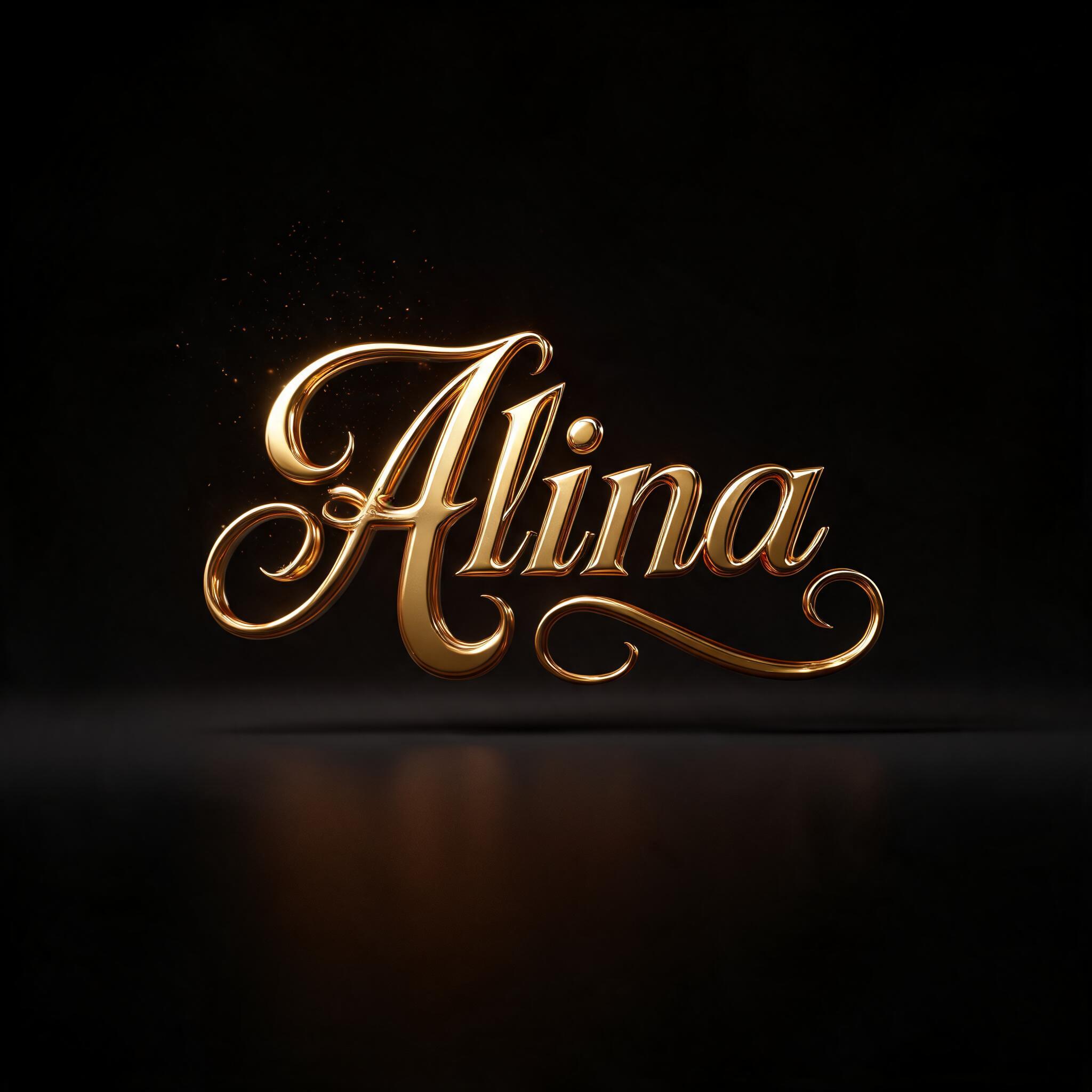 "Alina" — 3d Bold Gold | AI Text Effect Generator