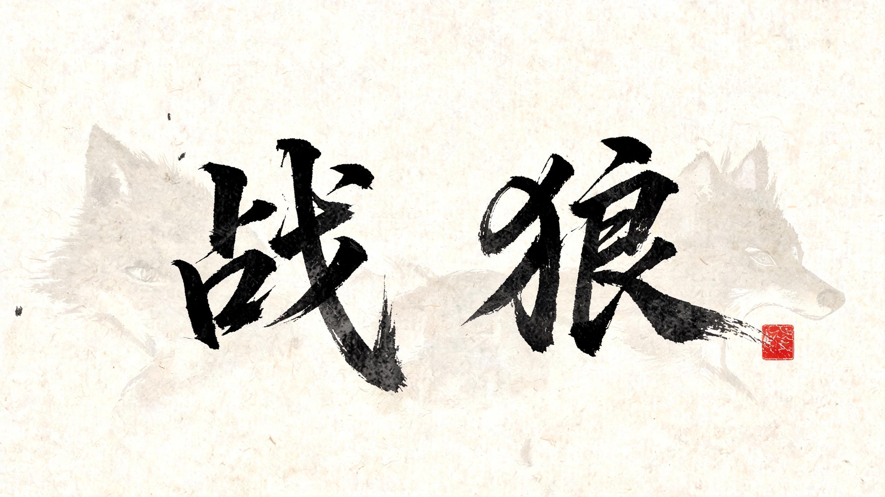 "战狼" — Brush Japanese Ink | AI Text Effect Generator