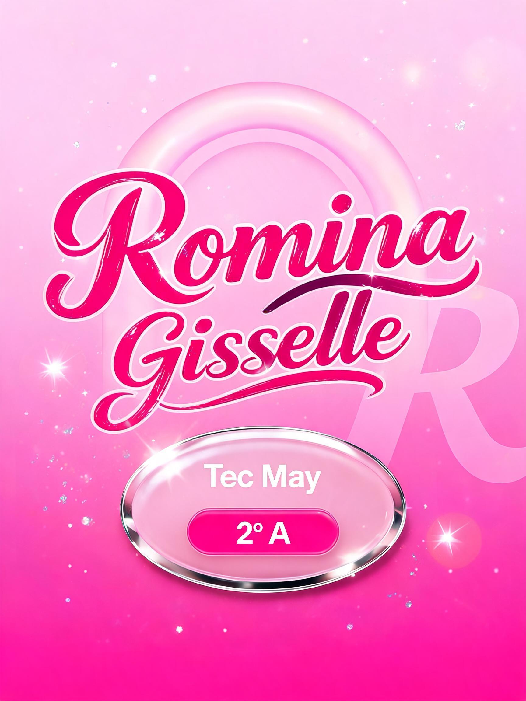 "Romina Gisselle
  Tec May 
    2° A" — Barbie text effect