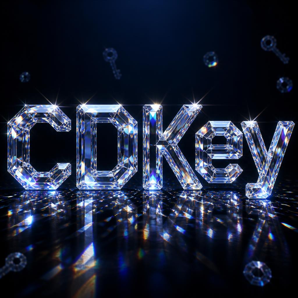 "CDKey" — Glass Crystal | AI Text Effect Generator