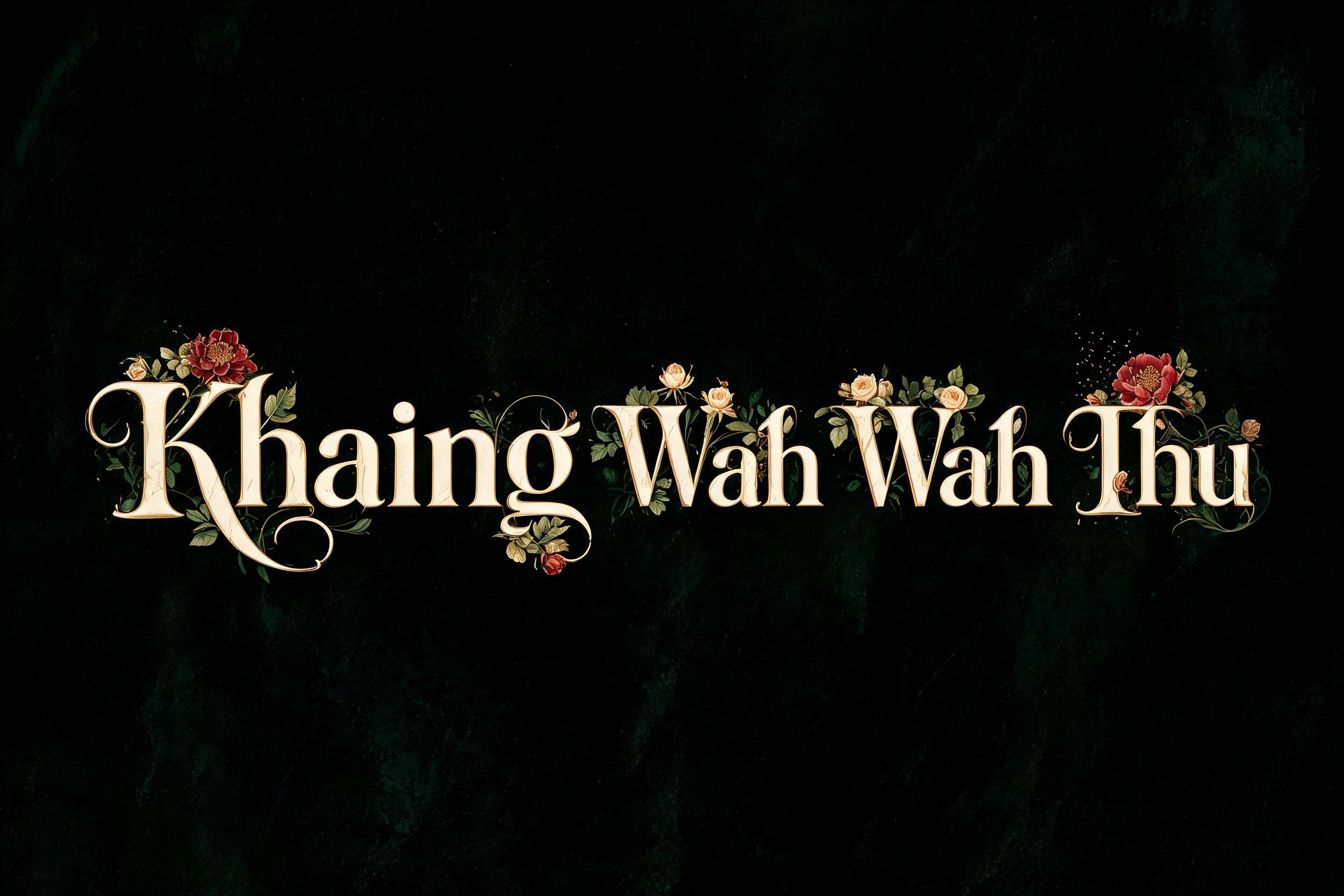 "Khaing Wah Wah Thu" — Floral | AI Text Effect Generator
