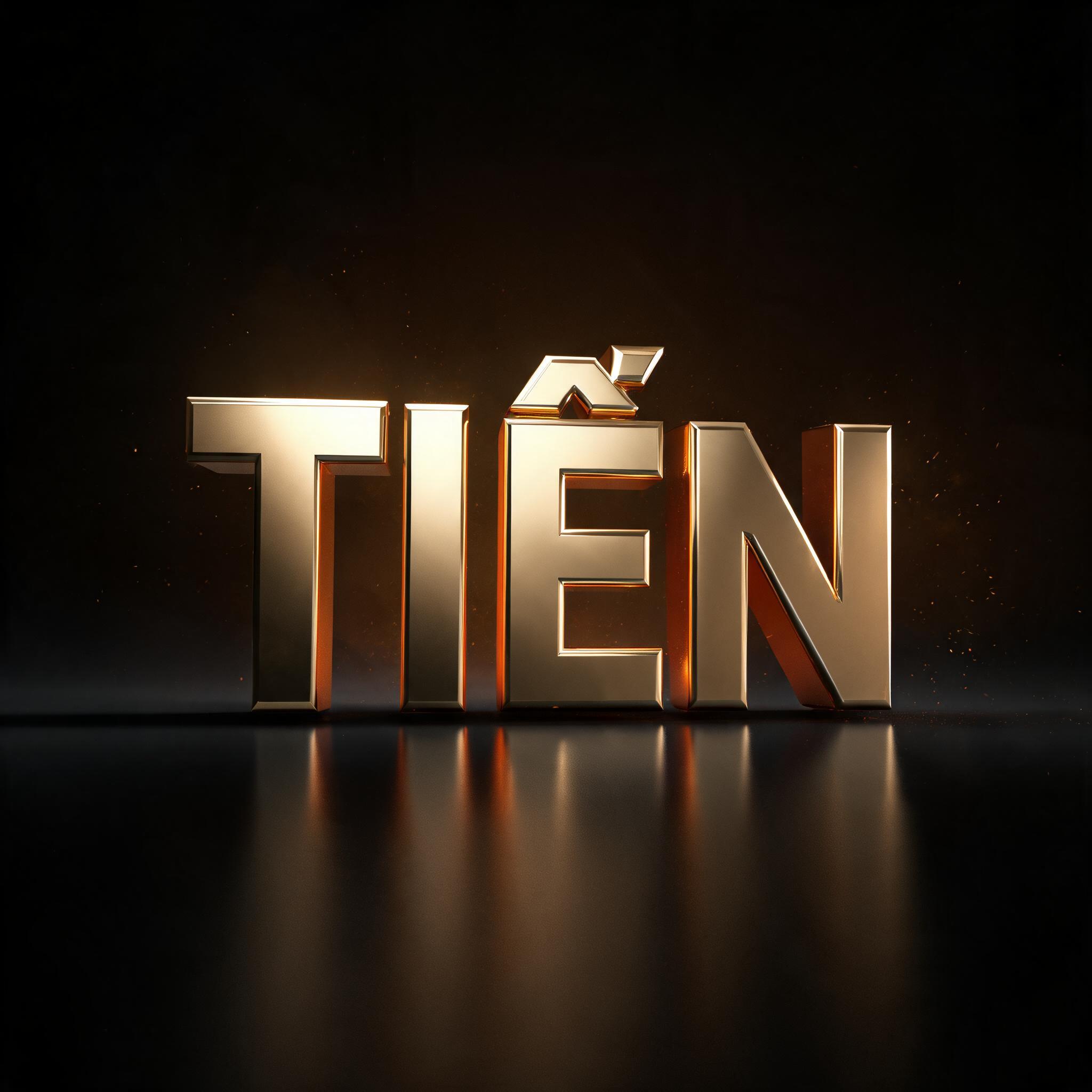 "TIẾN" — 3d Bold Gold | AI Text Effect Generator