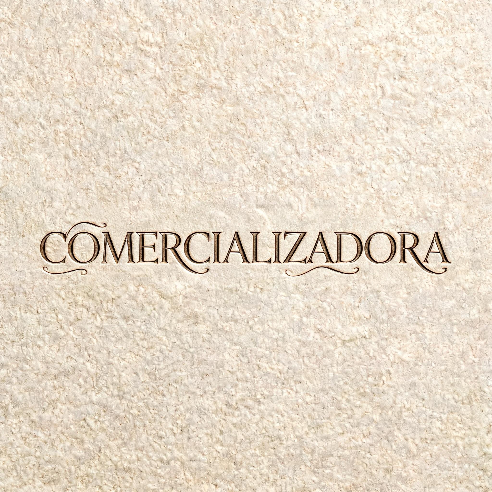 "COMERCIALIZADORA " — Emboss text effect