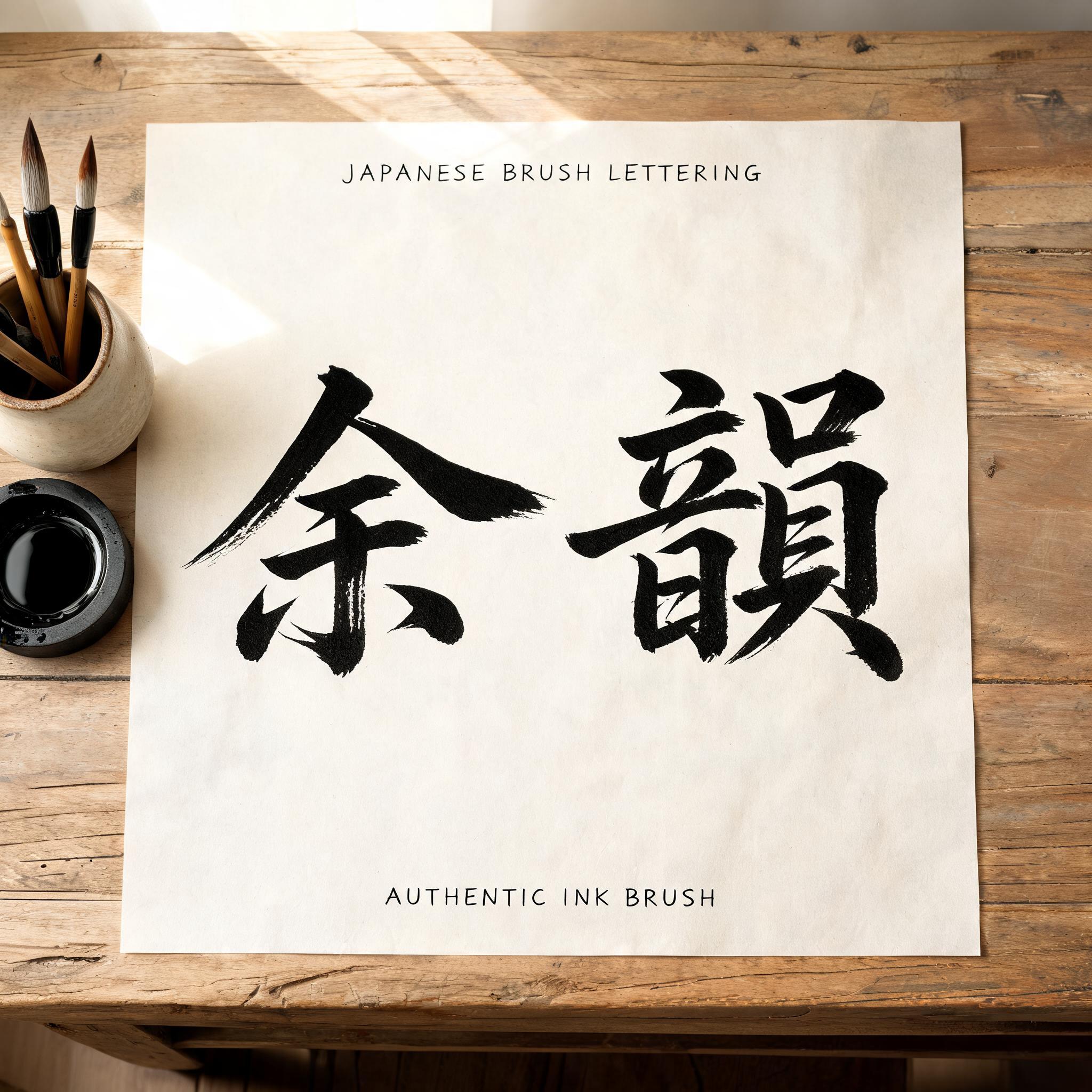 "余韻" — Brush Japanese Ink | AI Text Effect Generator